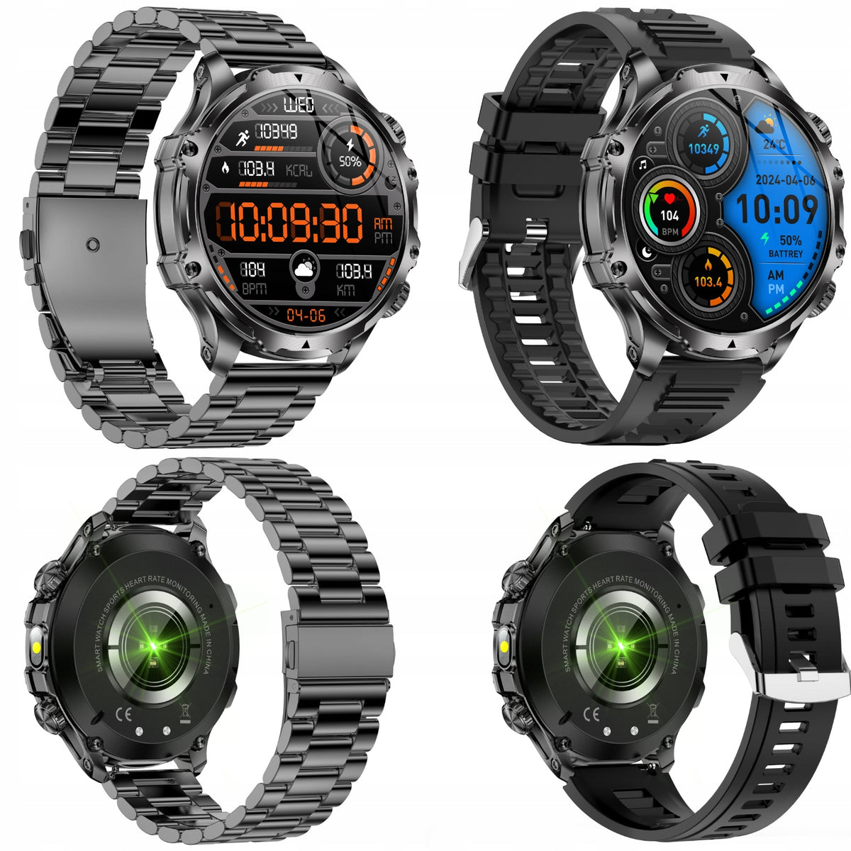 Smartwatch Men's Bluetooth Talking Sport Health Heart Rate Monitor PL + HEADPHONES Batteries included yes