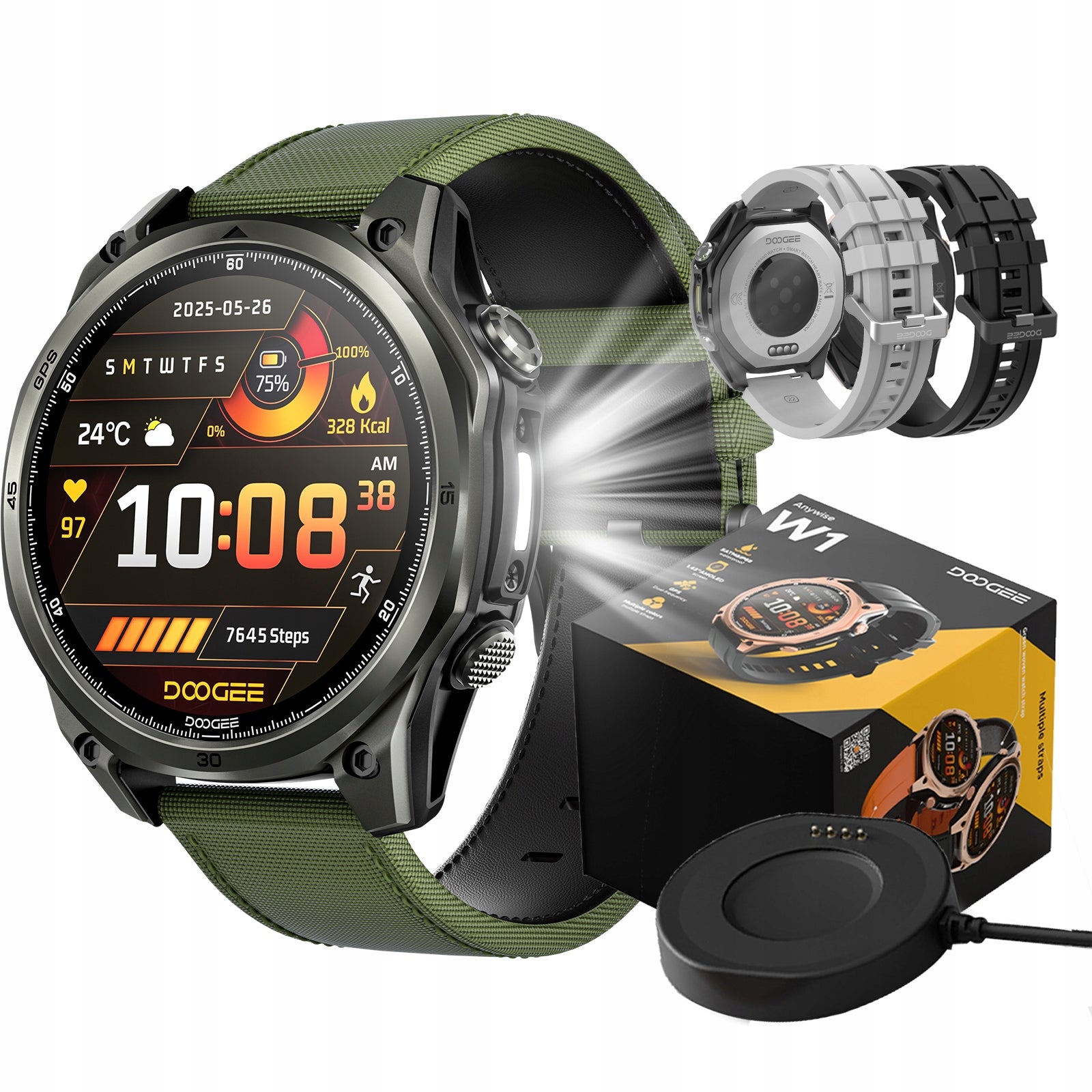 Smartwatch Men's GPS AMOLED Conversation MENU PL WATERPROOF IP69K Watch sport