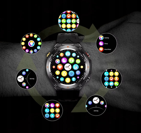 Smartwatch Men's GPS Menu PL Smart watch Talk Compass Barometer | 2 Strips Manufacturer code smartwatch męski gps EF-37-GPS