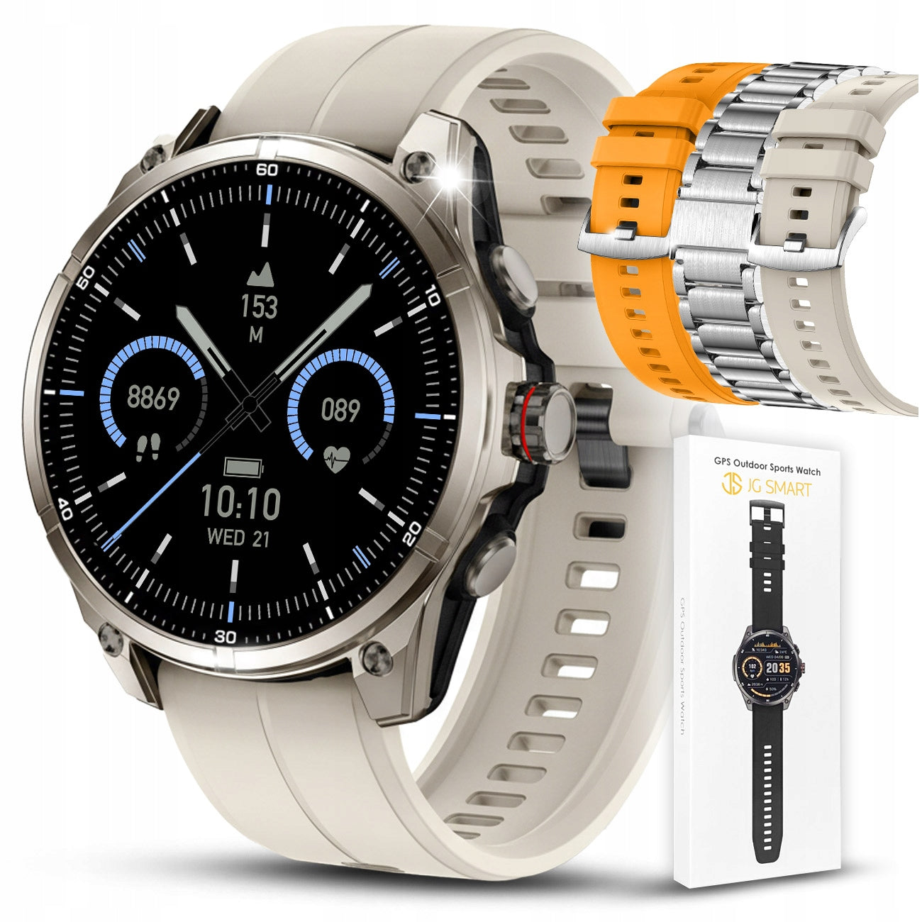 Smartwatch Men's GPS Sports AMOLED Pulse SpO2 Waterproof Menu PL