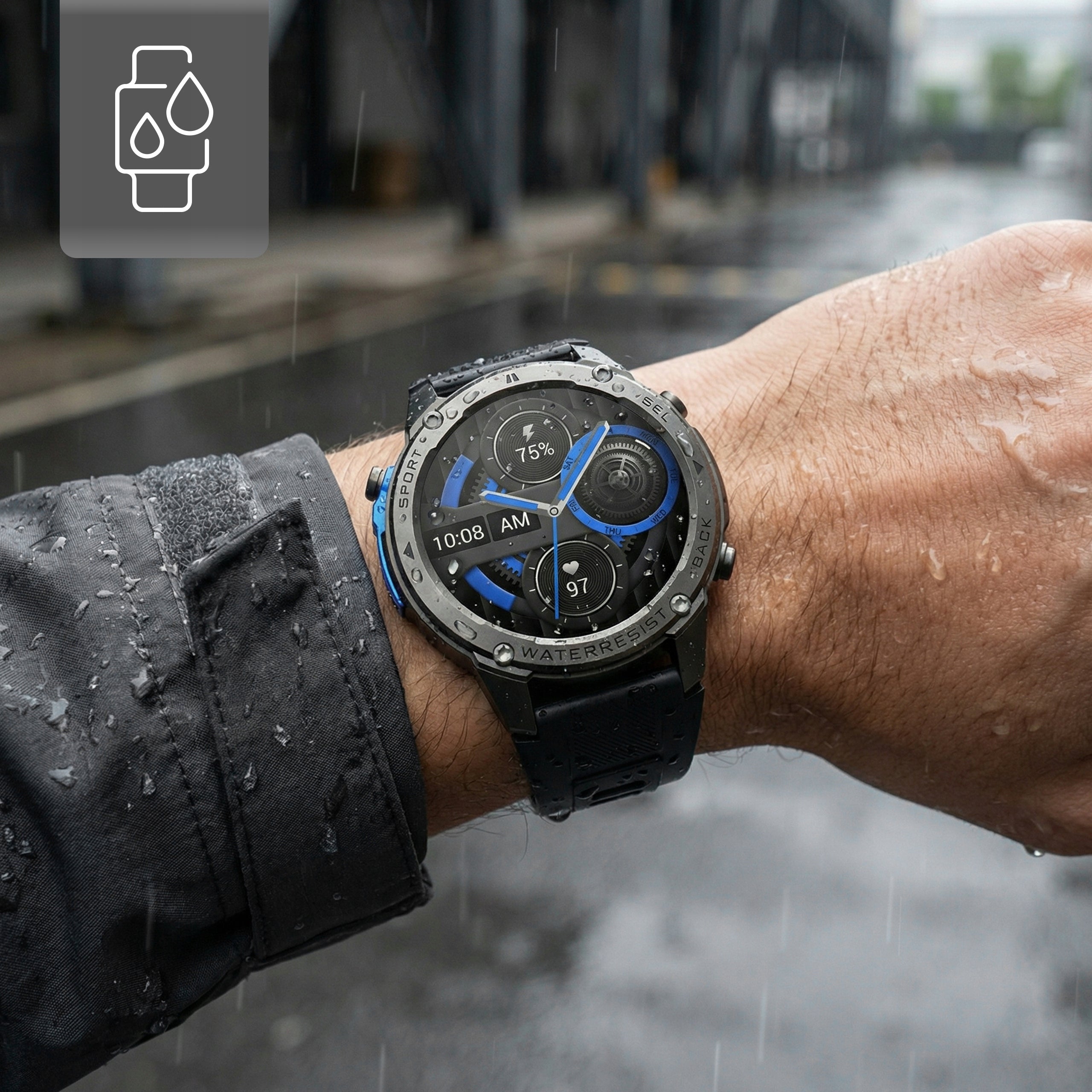 Smartwatch Men's GPS Watch AMOLED Conversation Waterproof Sport Menu PL Watch Packaging status original