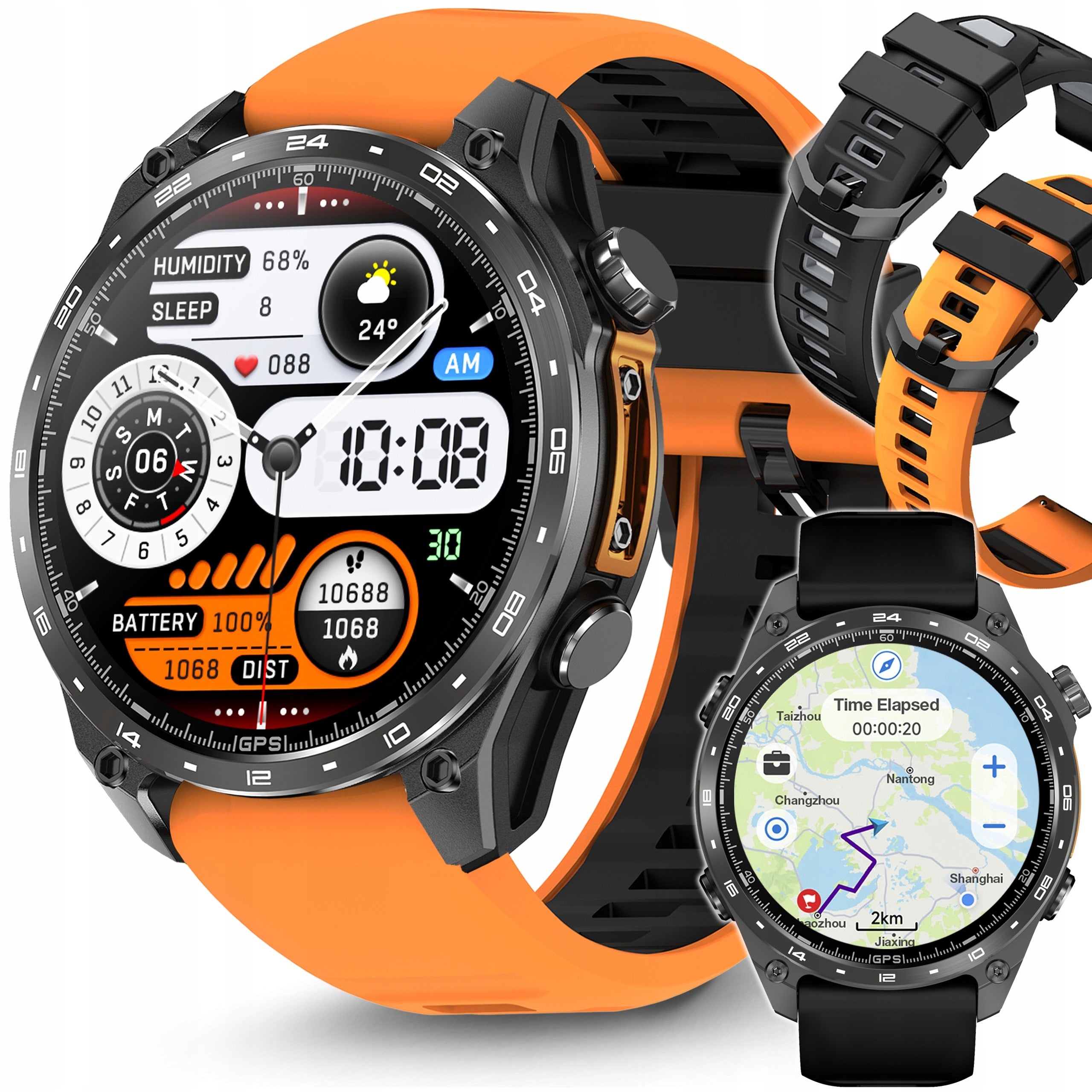 Smartwatch Men's GPS watch MAPS 4GB AMOLED IP68 Conversations PRESSURE MENU PL