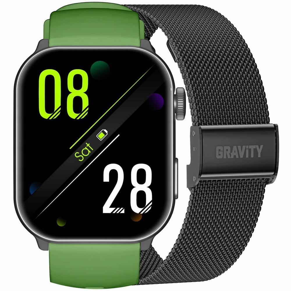 Smartwatch Men's GRAVITY GT28-4 Strap Bracelet Green Black