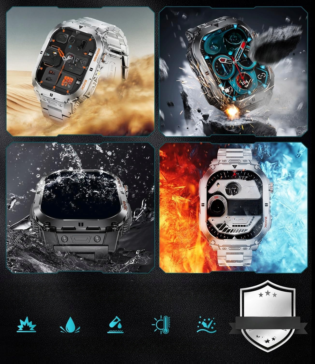 Smartwatch Men's Sports AMOLED With LED Flashlight Monitor Heart Rate GPS LIGE EF9 Brand no brand