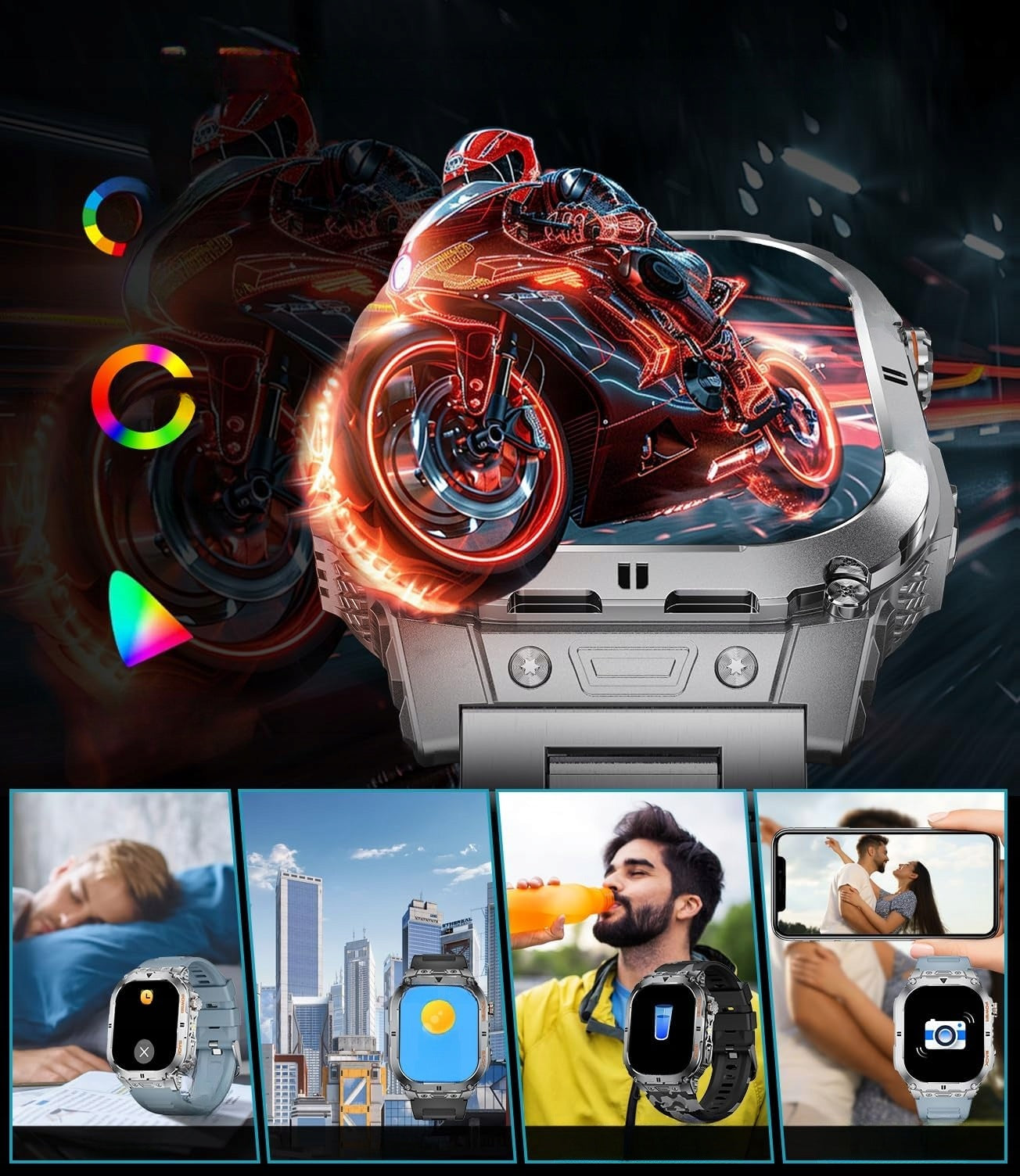 Smartwatch Men's Sports AMOLED With LED Flashlight Monitor Heart Rate GPS LIGE EF9 Packaging status original
