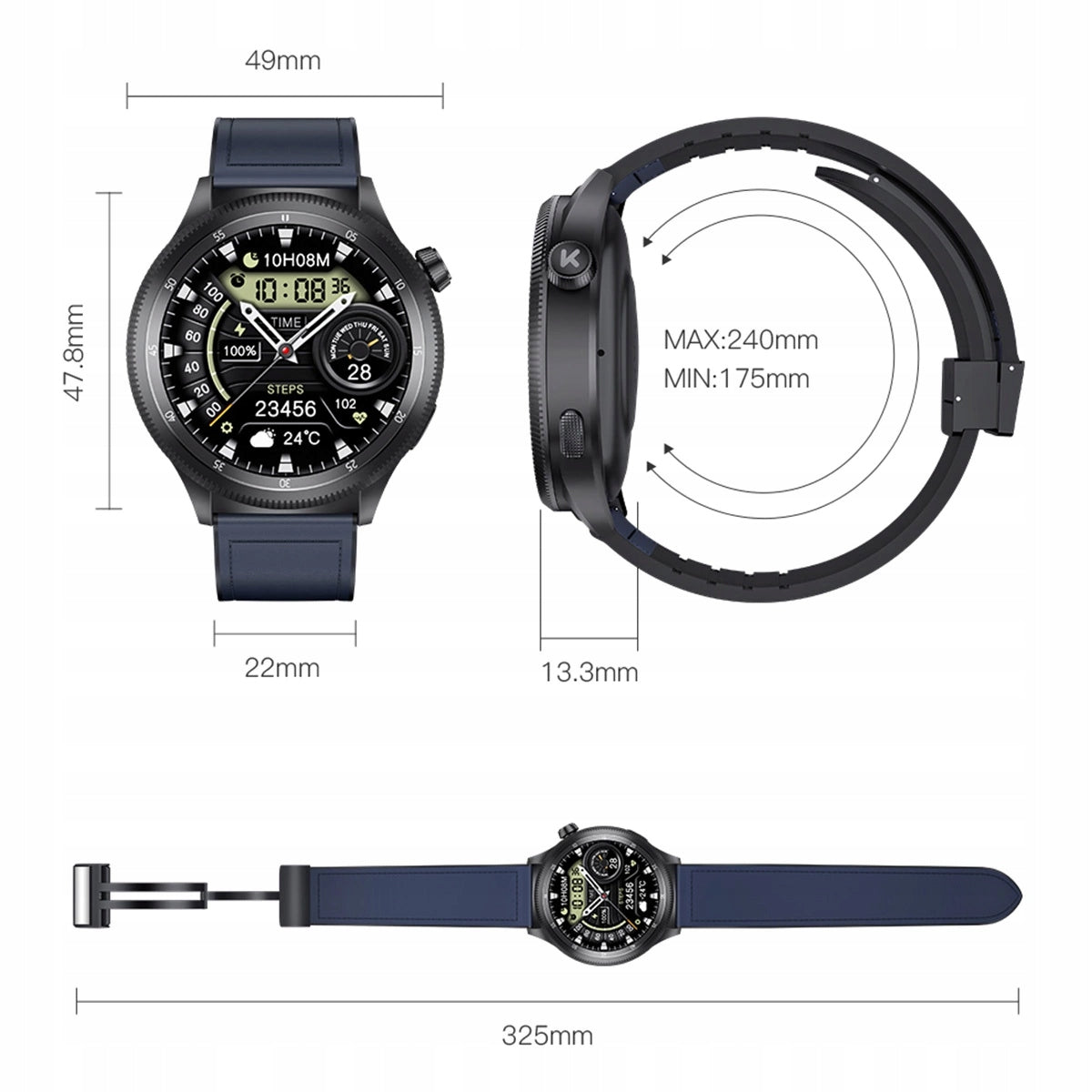 Smartwatch Men's WATERPROOF 111 Discipline ChatGPT 26 Languages Watch Color silver