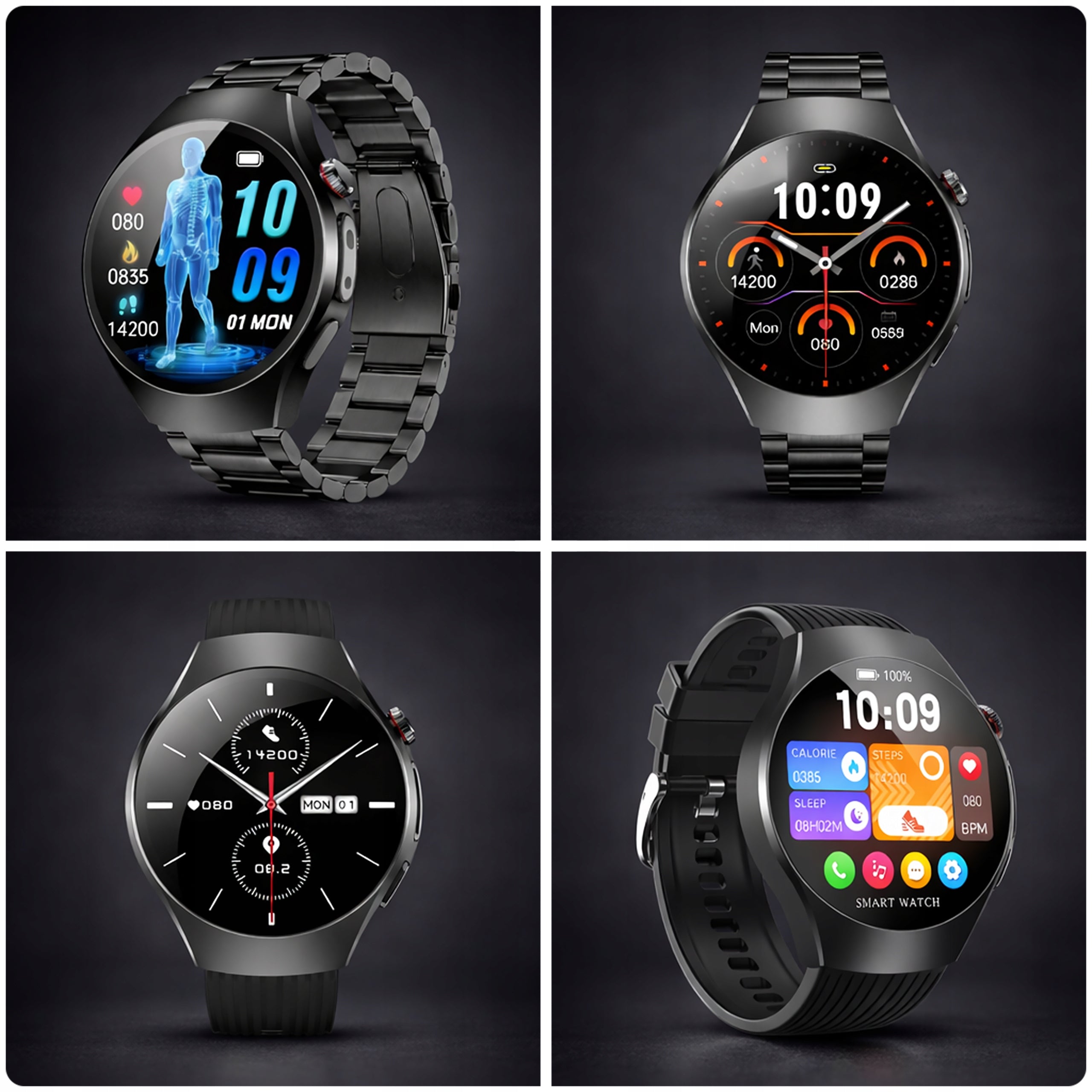 Smartwatch Men's Watch ECG Measurement HRV BMI GLUCOSE PRESSURE PULS Menu PL Packaging status original