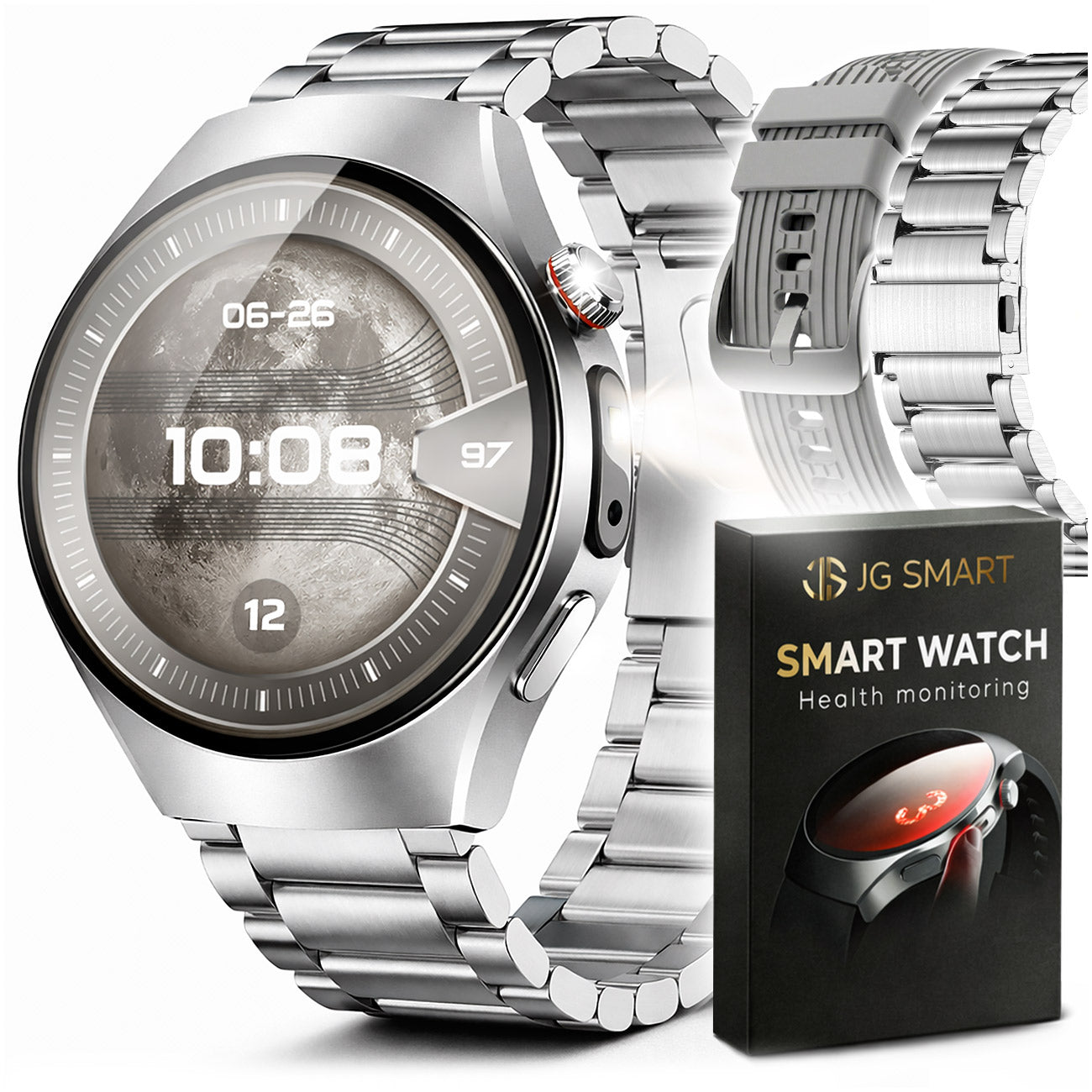 Smartwatch Men's Watch ECG Measurement HRV BMI GLUCOSE PRESSURE PULS Menu PL
