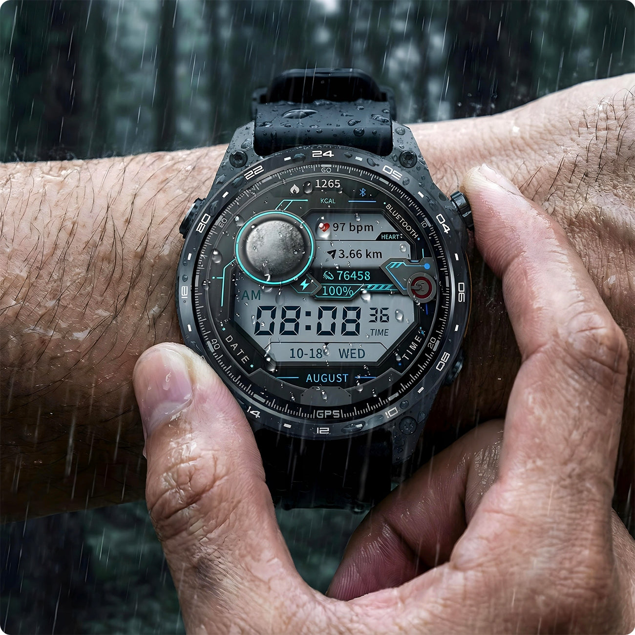 Smartwatch Men's Watch GPS 4GB MAPS AMOLED PRESSURE MENU PL WATERPROOF Packaging status original