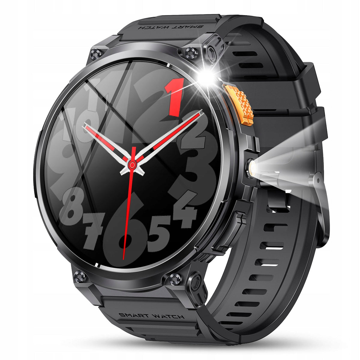 Smartwatch Men's Watch Menu PL Talk Blood Pressure Monitor 730mAh IP68 2 Strips Packaging status original