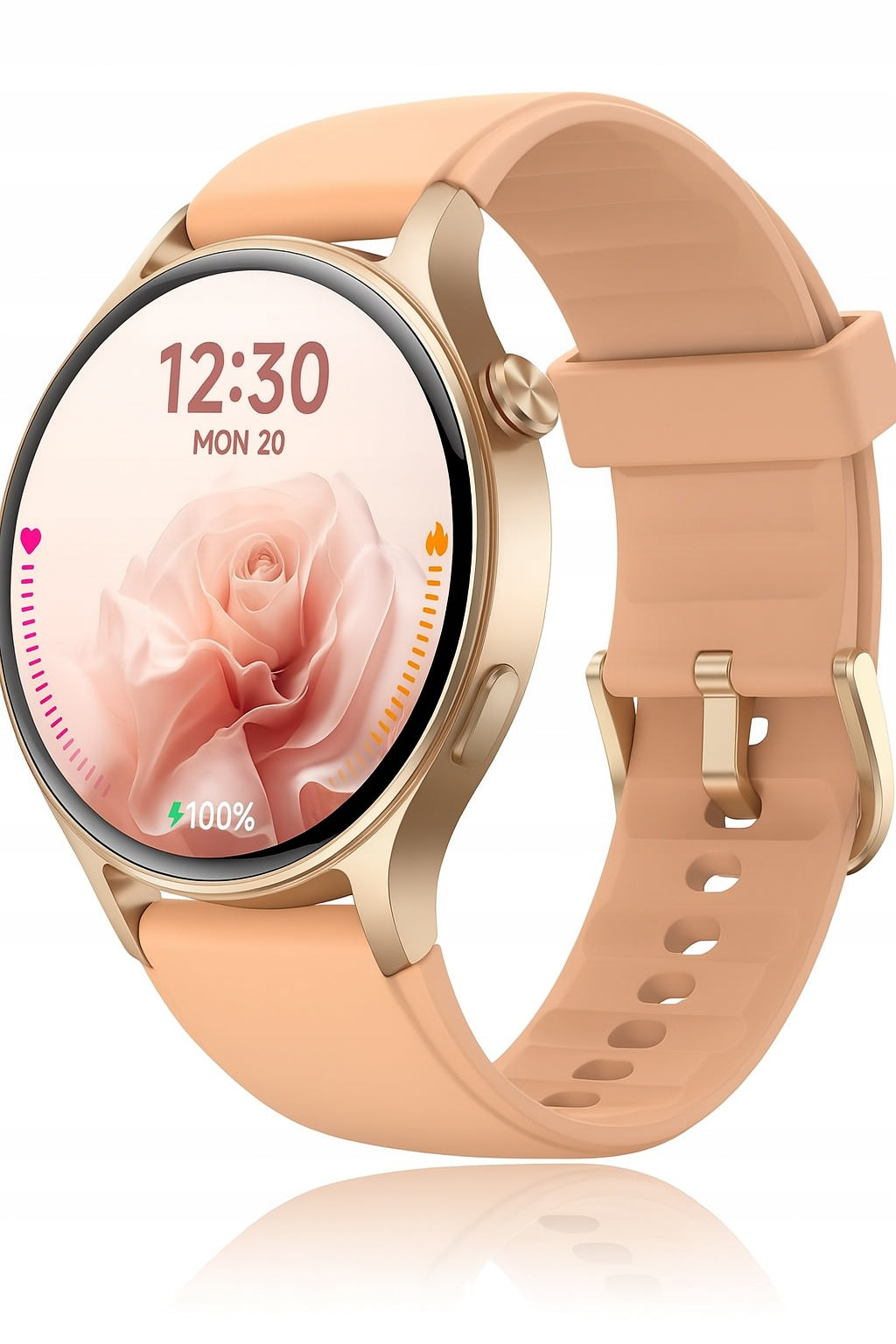 Smartwatch Motsfit 1,32" AMOLED Sleep Monitor IP68 Gold/Peach