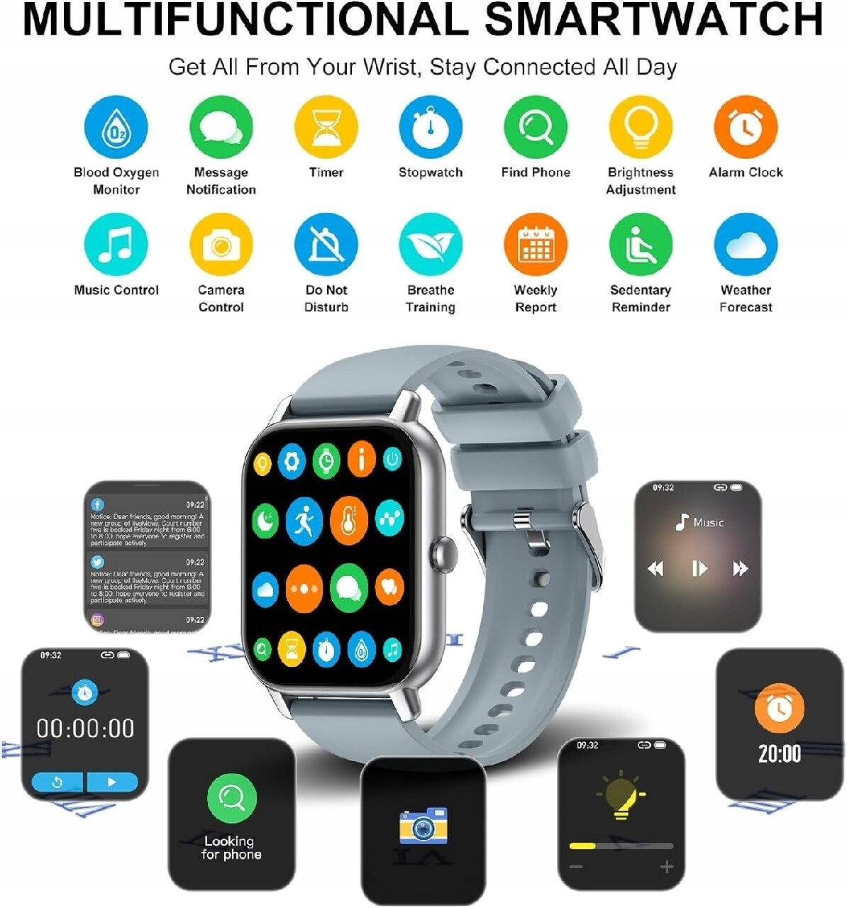 Smartwatch Nerunsa P66 grey Manufacturer code P66D