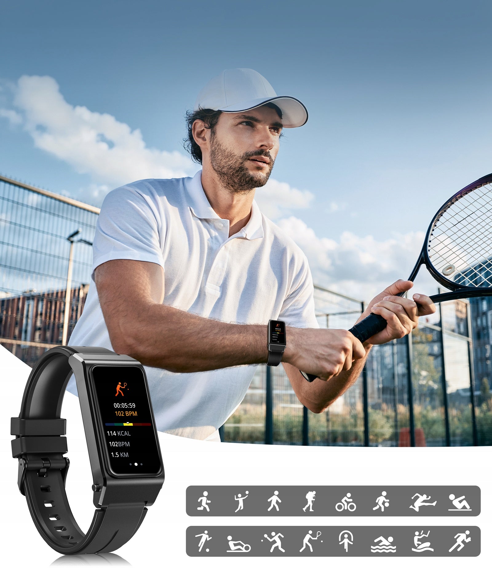 Smartwatch OUKITEL BT11 Bluetooth Headphones 2-in-1 Fitness with Phone Call Manufacturer code OUKITEL001
