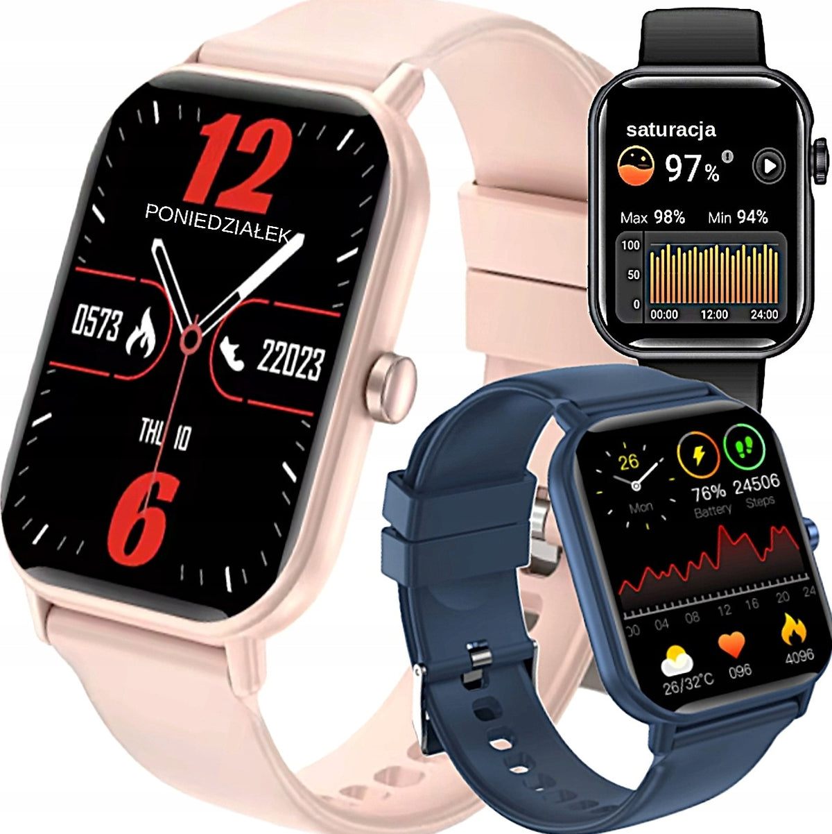 Smartwatch PRO SPORT vital signs steps pulse talk running light