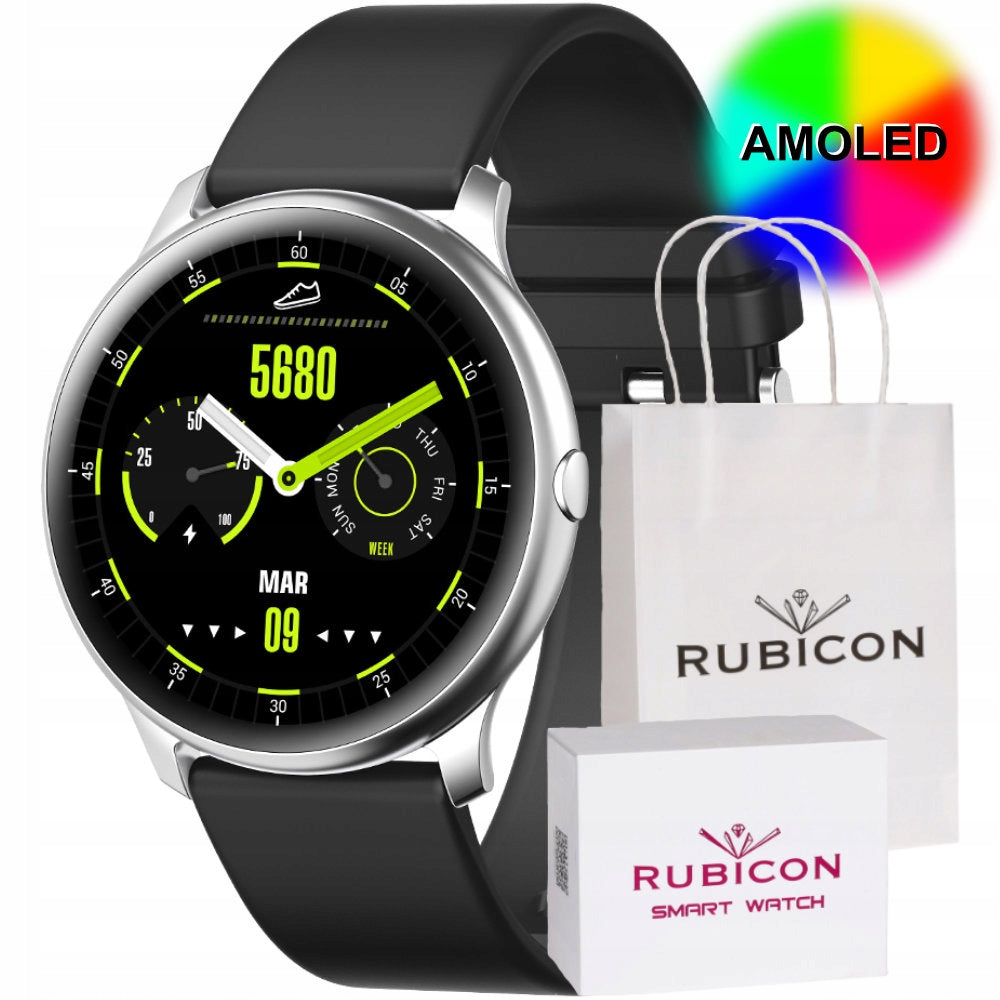 Smartwatch RUBICON AMOLED iOS Android pedometer notification