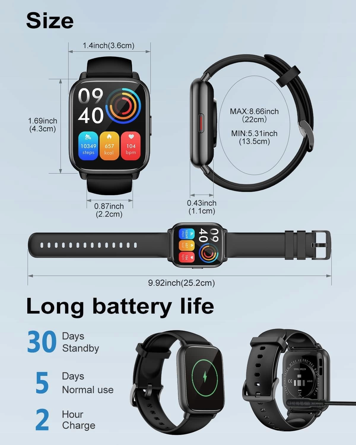 Smartwatch RUIMEN H1 black Manufacturer code 9562