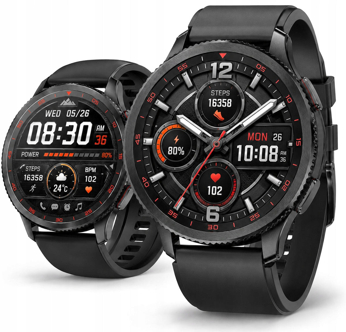 Smartwatch Rubicon AMOLED 1.43” Talk BT Ring IP67 Pulse Pressure