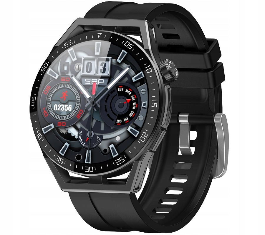 Smartwatch Rubicon RNCE88-1 Black Silicone Strap + Part Leather Strap Brand Rubicon