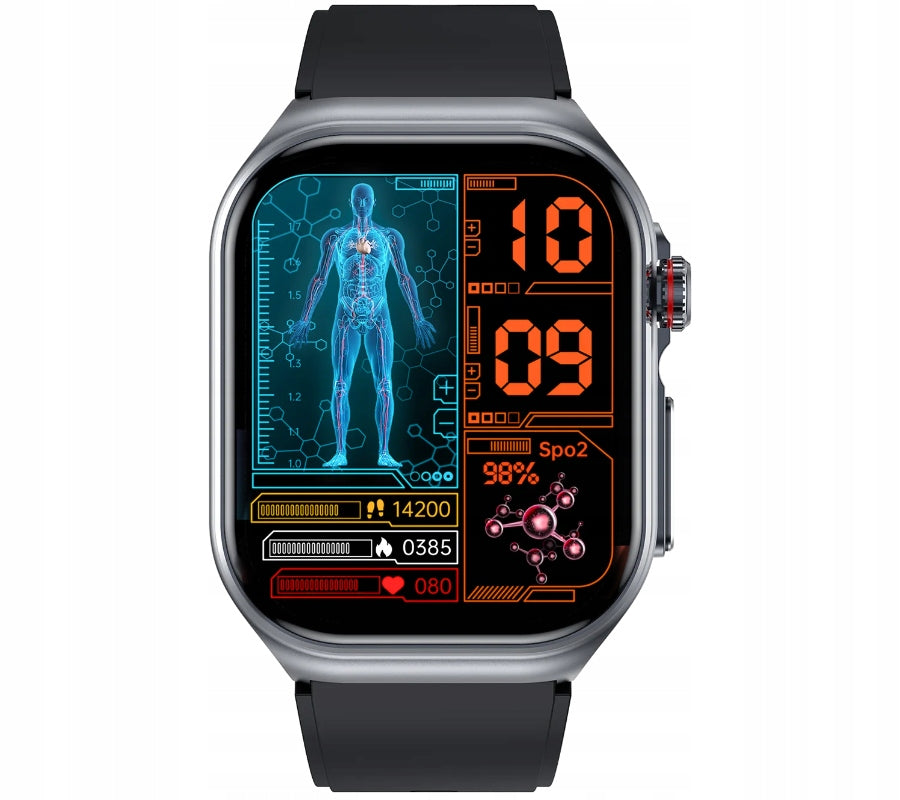 Smartwatch Rubicon RNCF36 black + black silicone strap