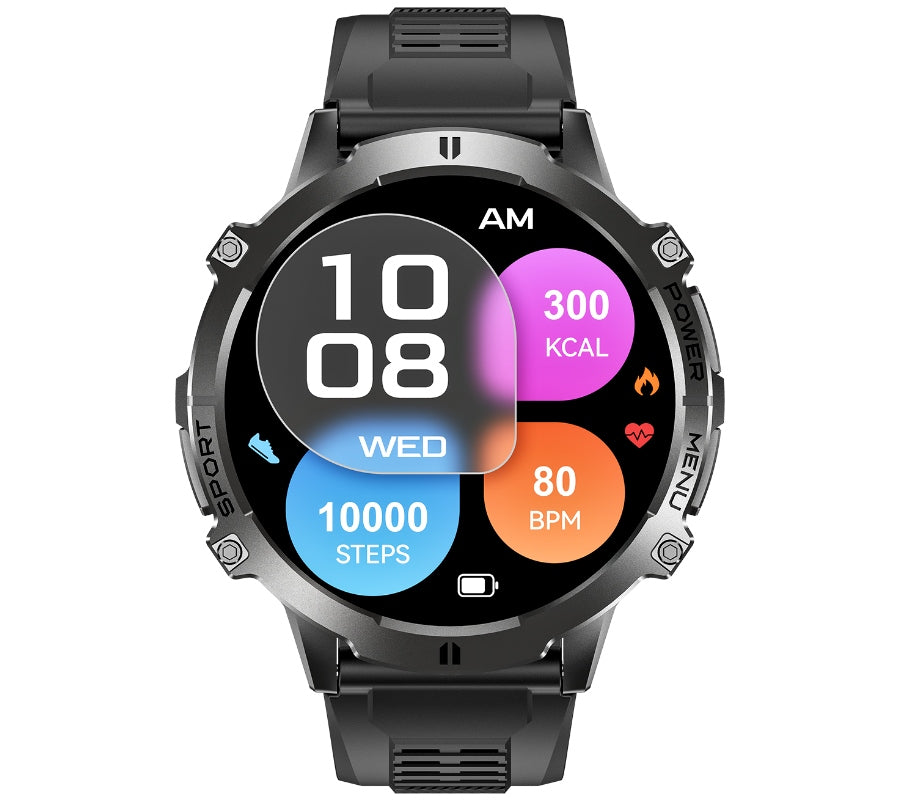 Smartwatch Rubicon RNCF40 black /black silicone + black bracelet