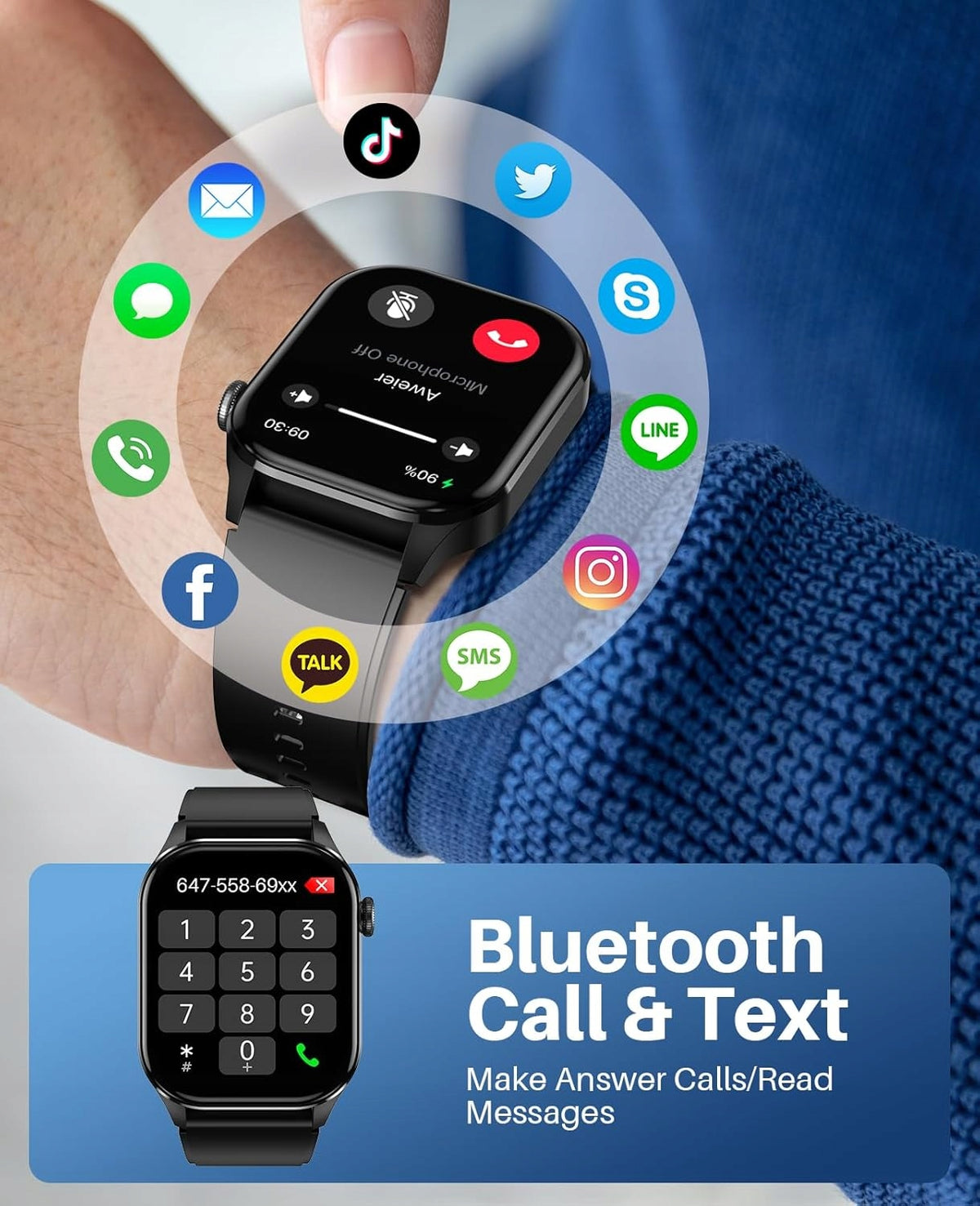 Smartwatch SOUYIE T98 Pro black AMOLED 2.04" IP68 waterproof Manufacturer code 000000