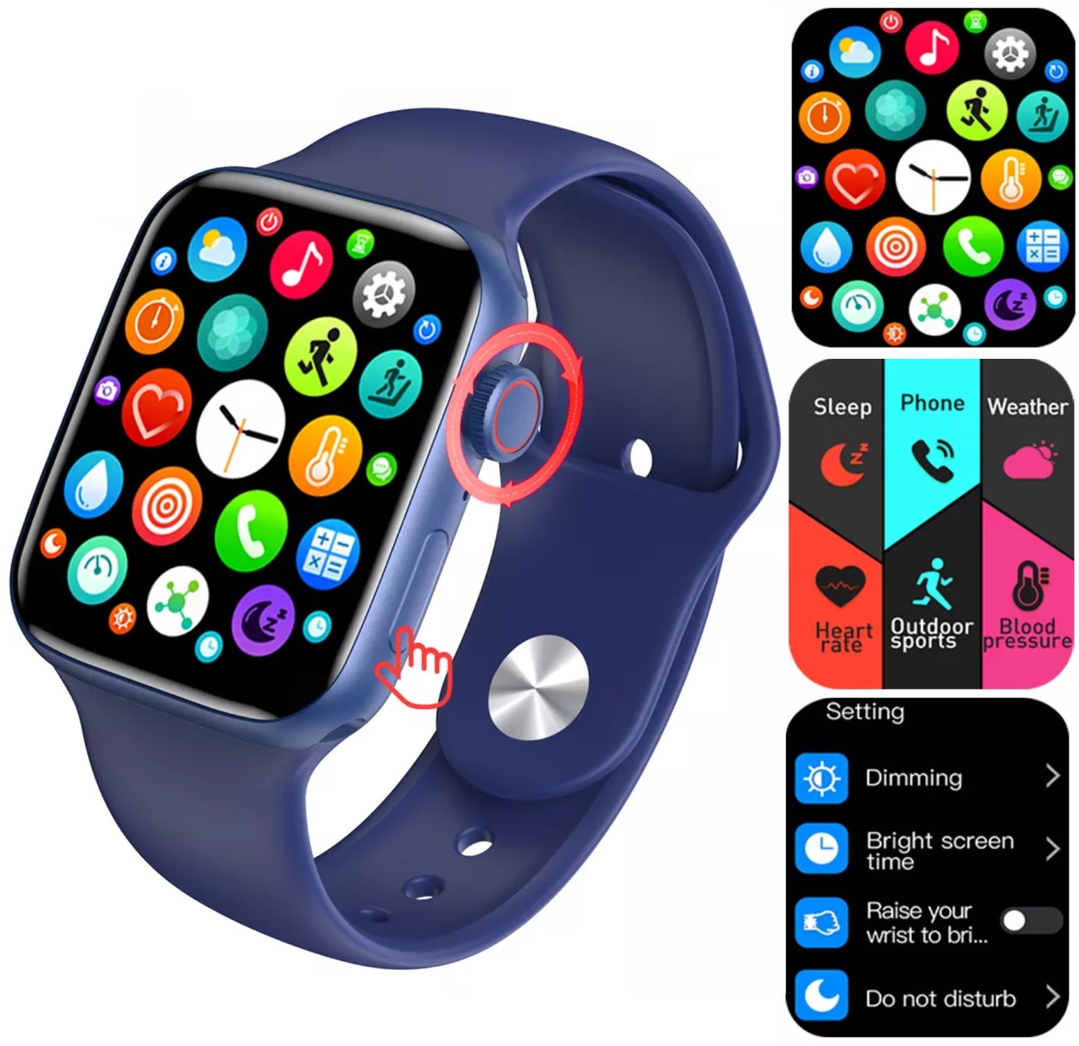 Smartwatch SP02 IPS Bluetooth 5.2 PL MENU 1,78" HD heart rate pressure Packaging status original