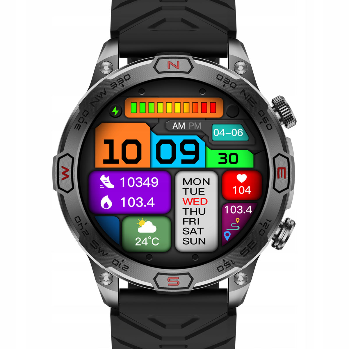 Smartwatch Souyik KC86 black Brand Angelo Watches