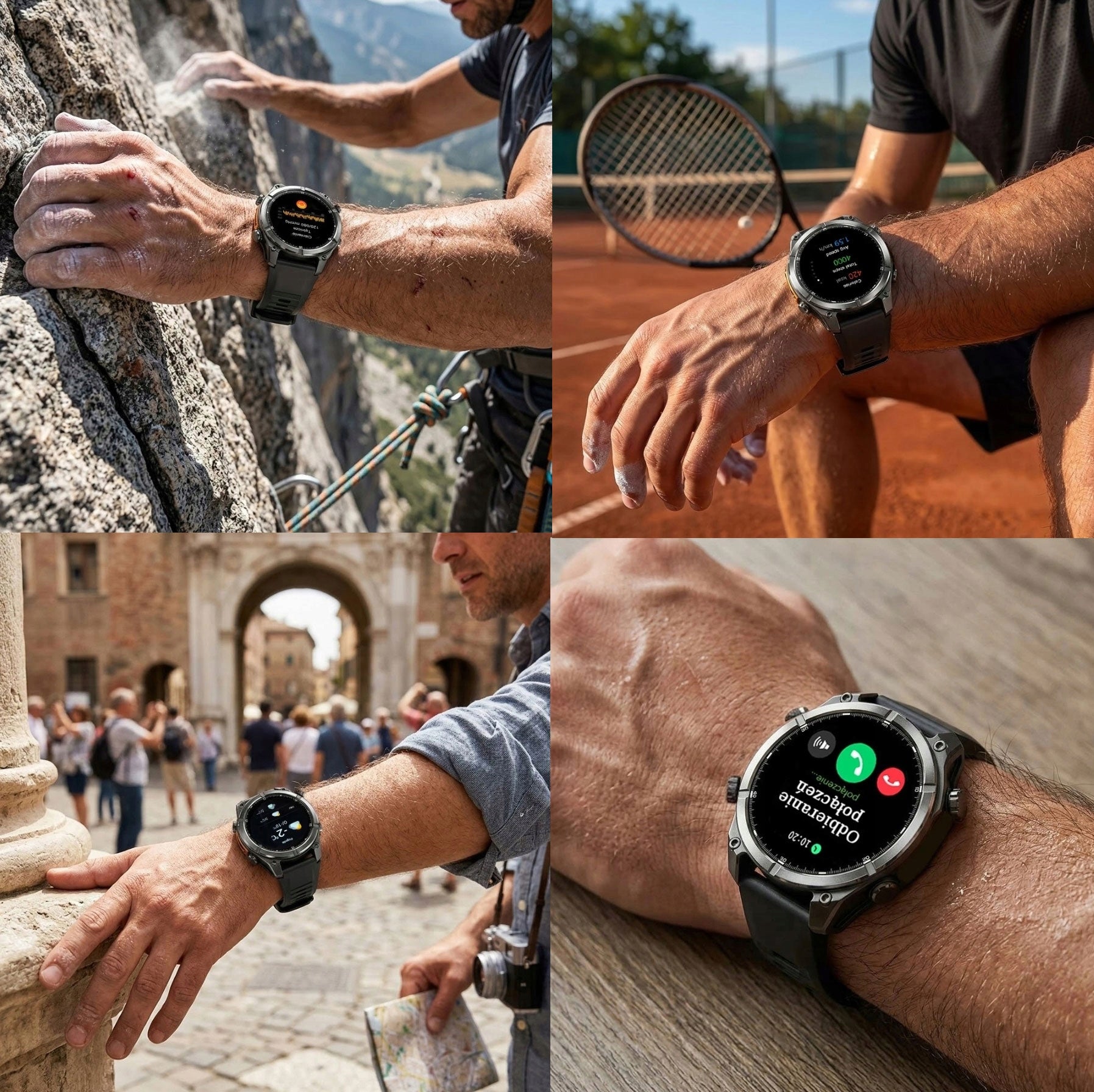 Smartwatch Sports AMOLED Talk BT Compass Barometer Chat AI 3 Straps Packaging status original