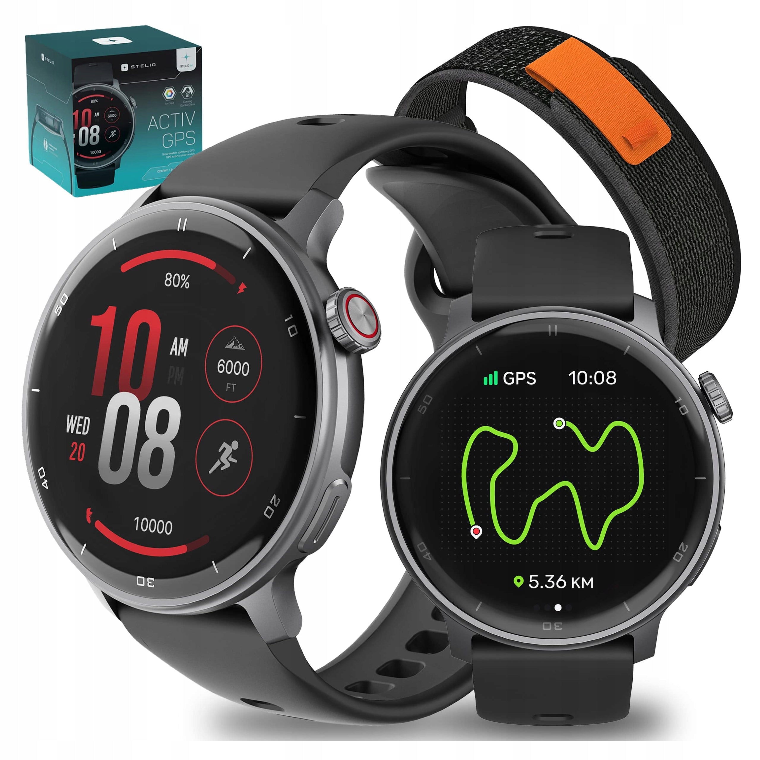 Smartwatch Sports Watch Activ AI 46mm GPS AMOLED Black 3 ATM TALK