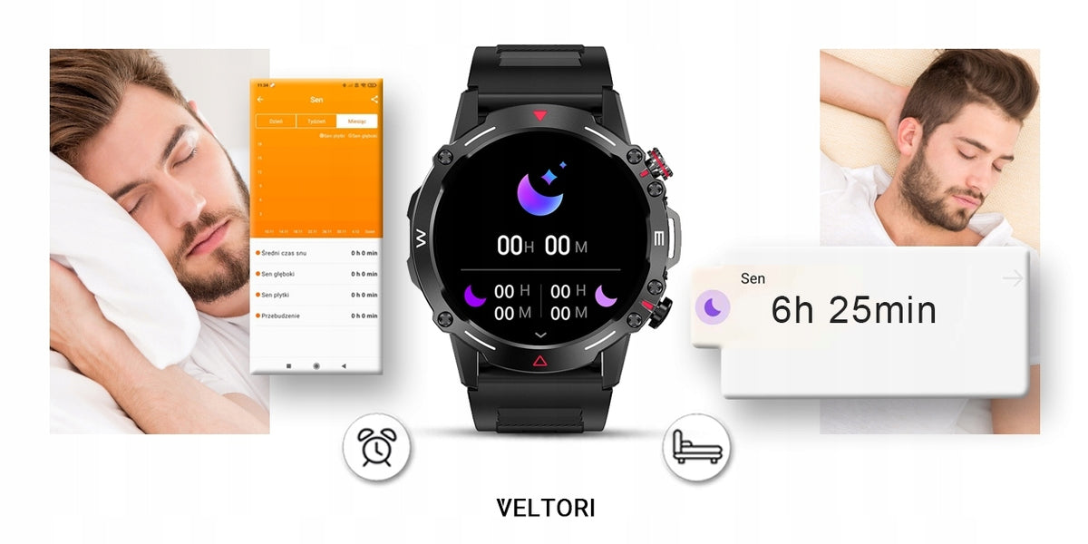 Smartwatch VELTORI VT110-1 Black Silicone Strap Model other