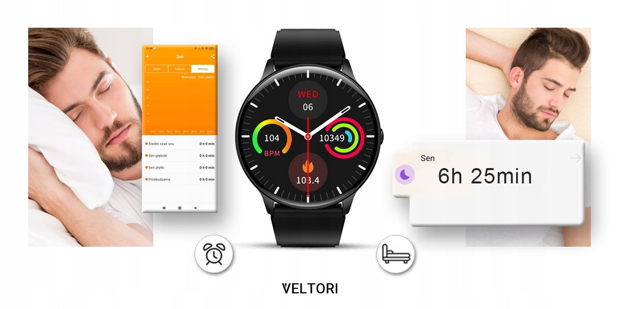 Smartwatch VELTORI VT160-1 Black Silicone Strap Model other