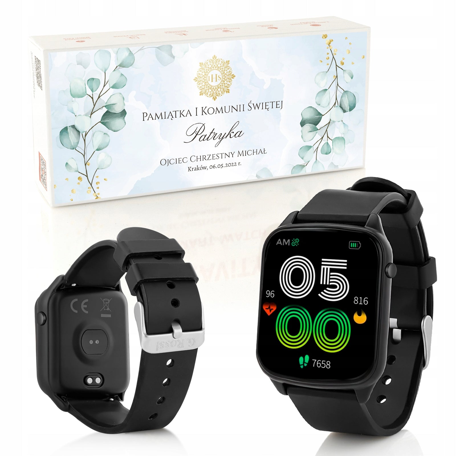 Smartwatch Watch Communion Gift for Boy + Personalization Print