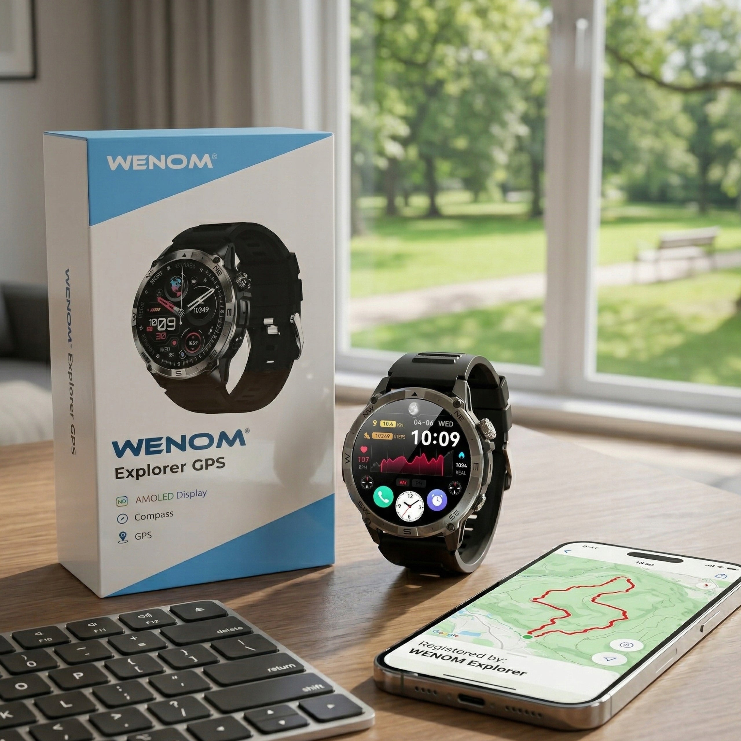 Smartwatch Wenom Explorer GPS Polish Men's Sports Men's 3 ATM Smart Watch Manufacturer code Watch1