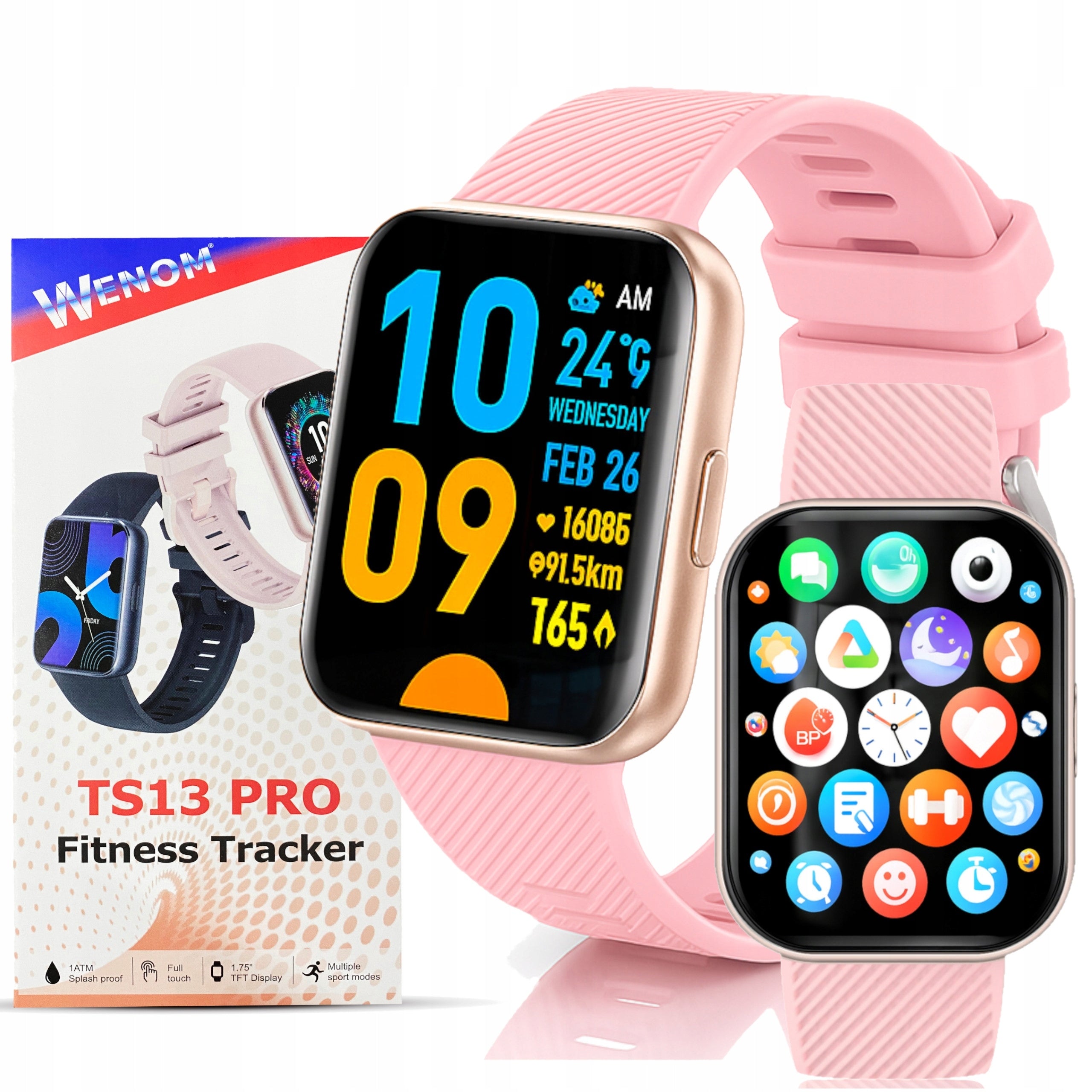Smartwatch Wenom WOMEN'S pink BLUETOOTH SMART WATCH WATERPROOF