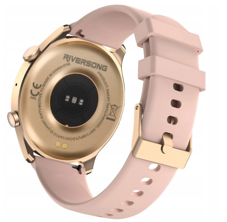 Smartwatch Women's Bluetooth Talk IP68 1,52" 100 Modes Pink Gold Brand Riversong