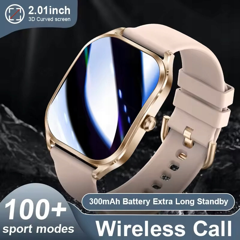 Smartwatch Women's Sports Watch LIGE 2.01 3D curved screen Color gold