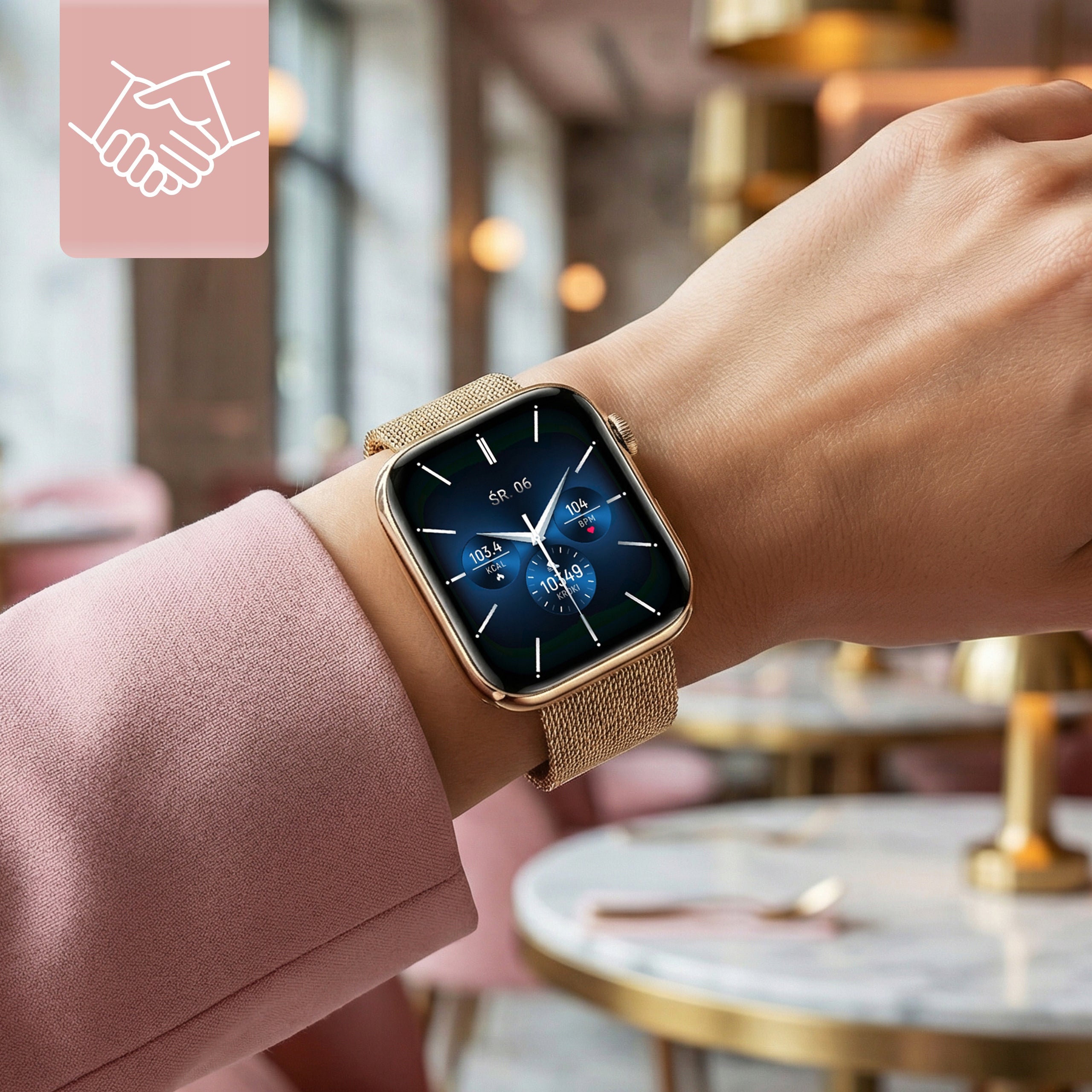 Smartwatch Women's Watch AMOLED Talk Bluetooth Heart Rate Monitor 3 Strips MenuPL Packaging status original