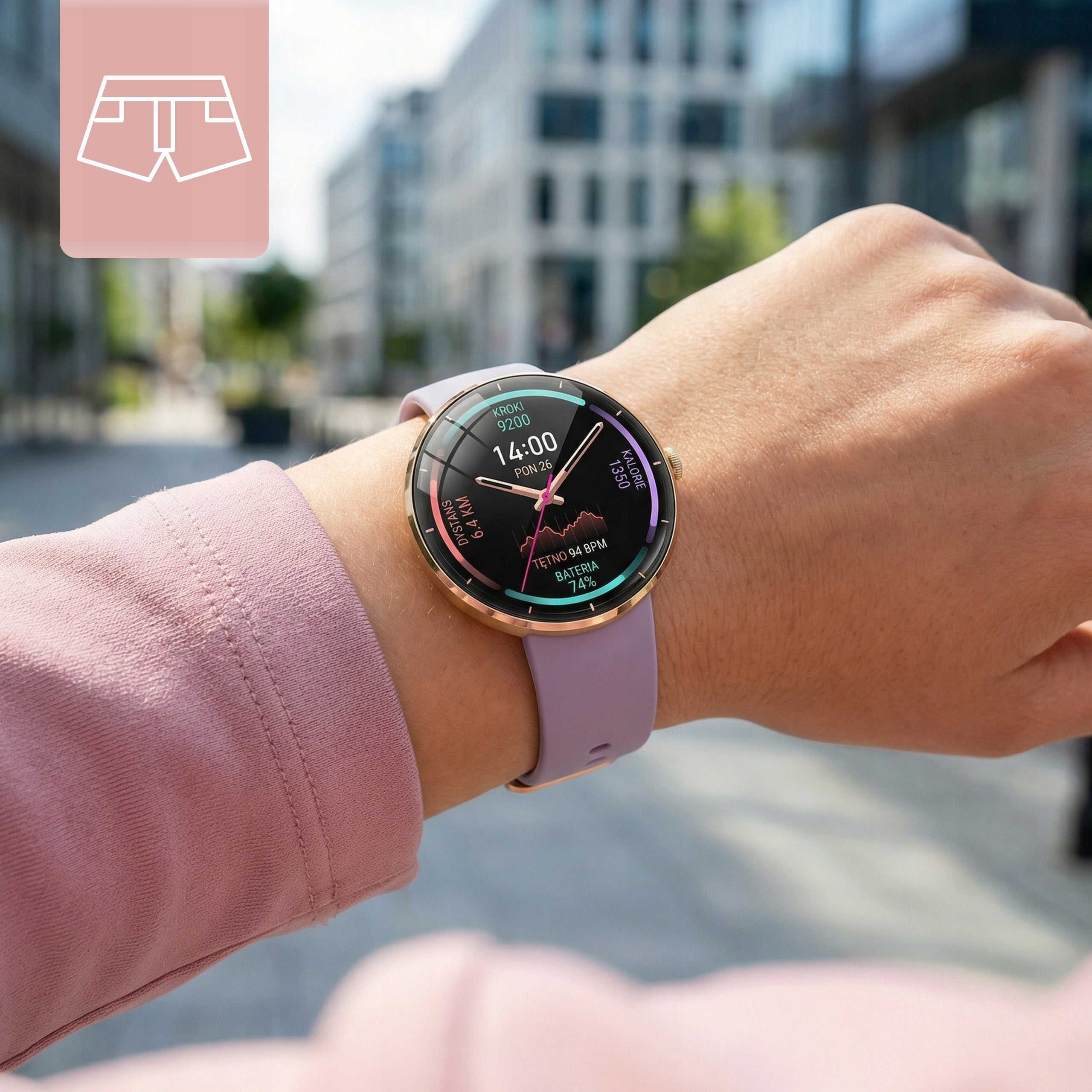 Smartwatch Women's Watch AMOLED Talking Pulse 4 Strips Waterproof Menu PL Manufacturer code NS-T93-AMOLED
