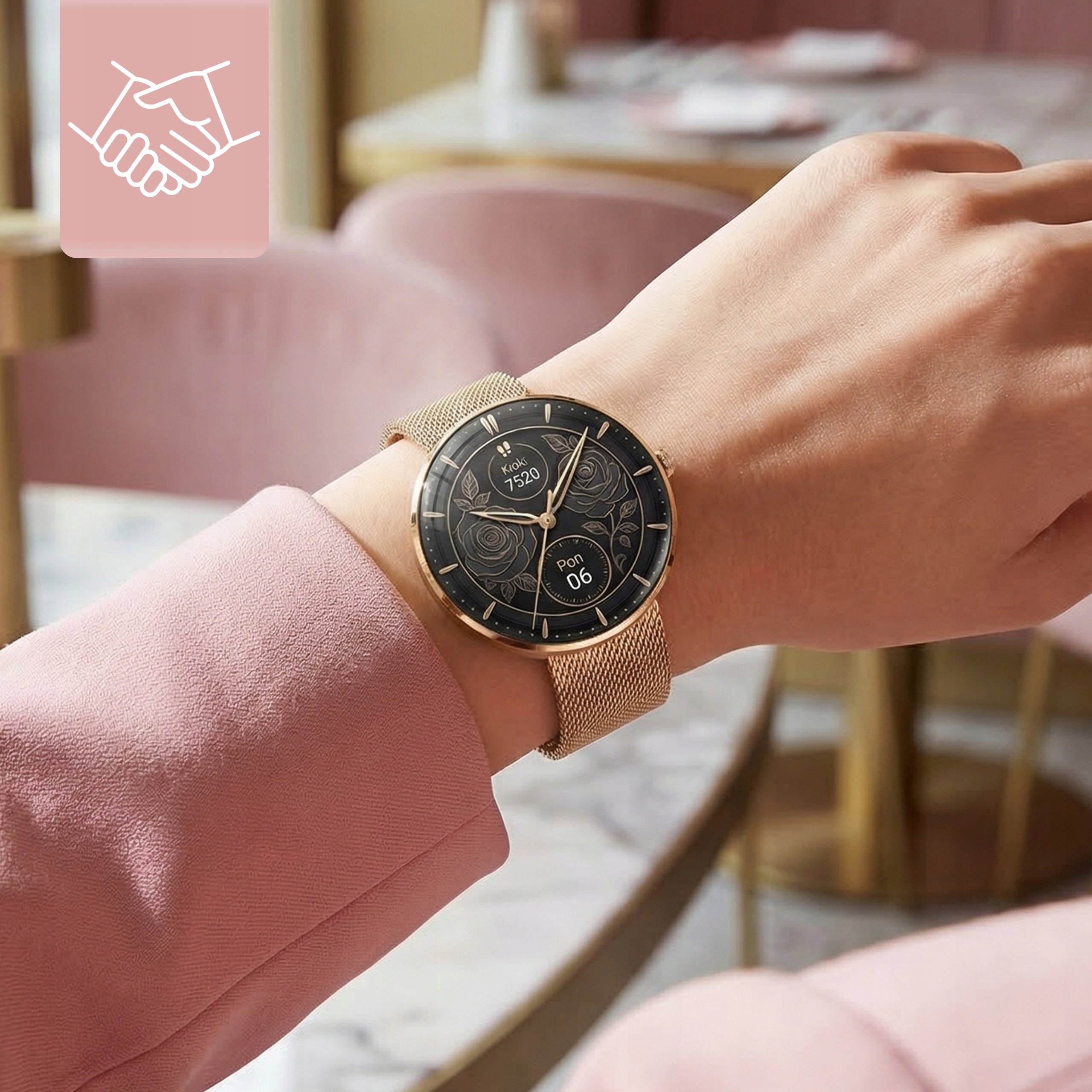 Smartwatch Women's Watch AMOLED Talking Pulse 4 Strips Waterproof Menu PL Packaging status original