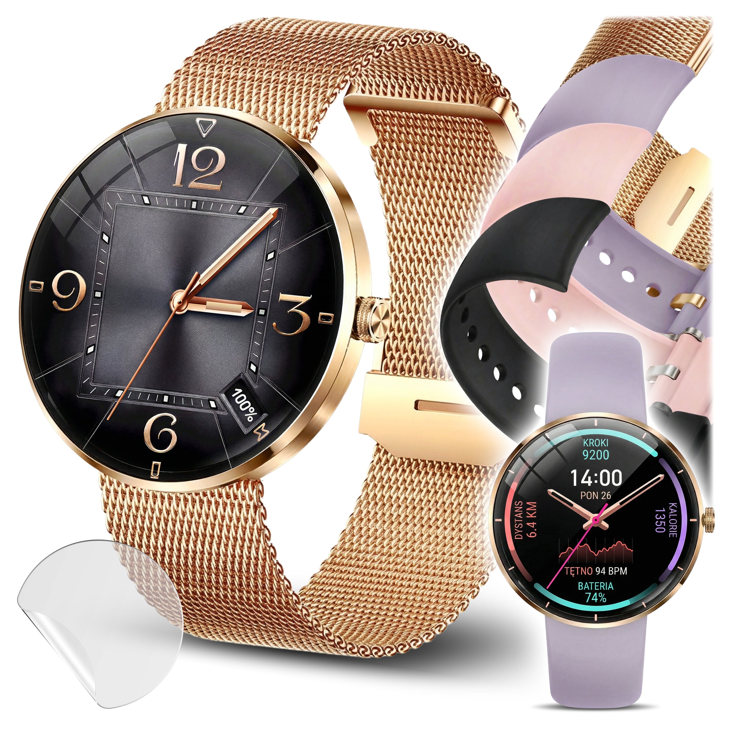 Smartwatch Women's Watch AMOLED Talking Pulse 4 Strips Waterproof Menu PL