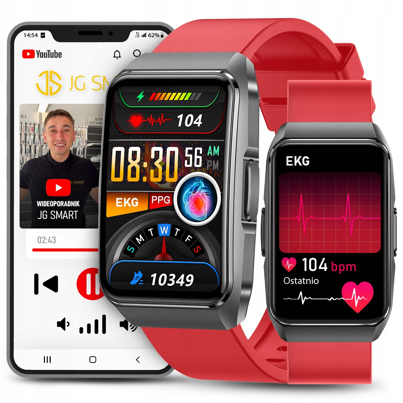 Smartwatch Women's Watch Conversation Menu PL ECG Measurement Heart Rate Temperature