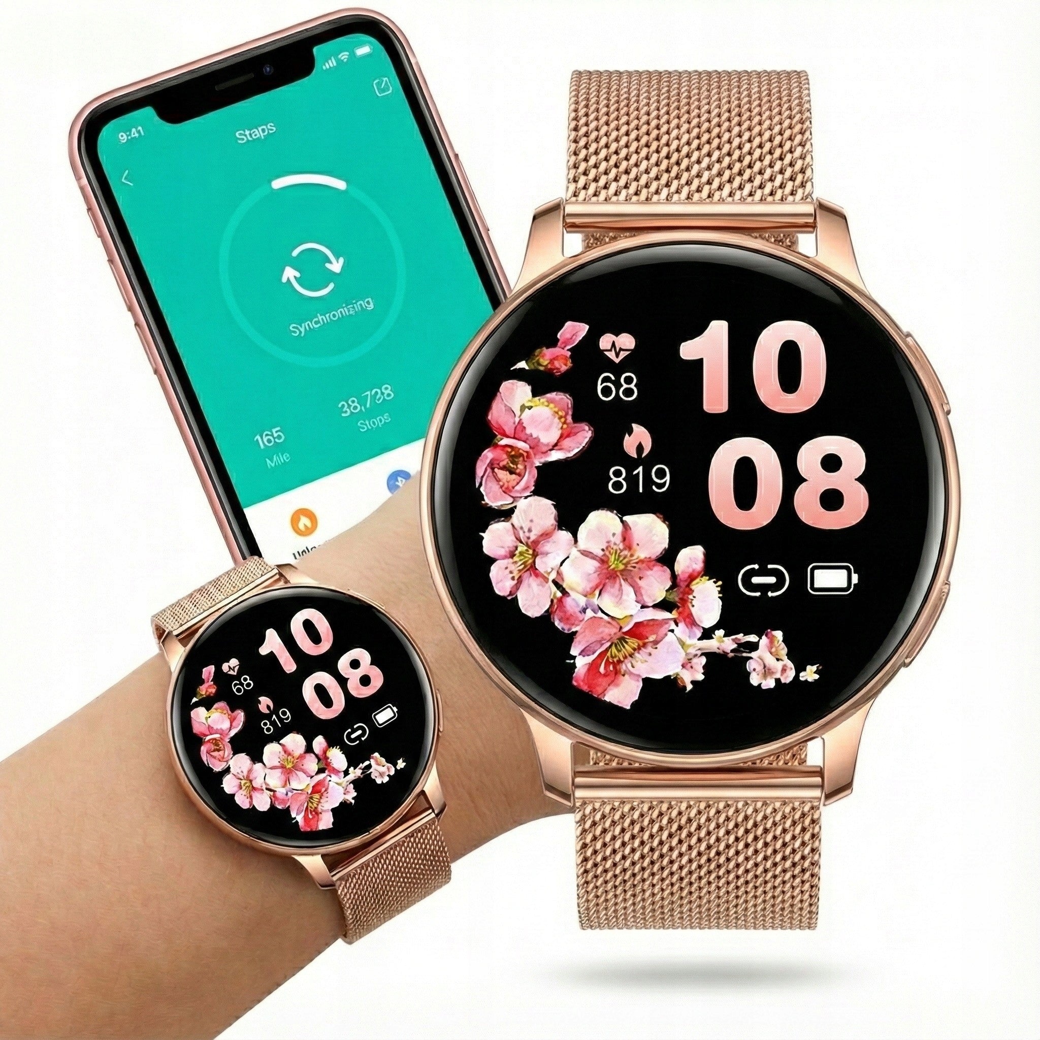 Smartwatch Women's Watch For Women TALK 280MAH Blood Pressure Monitor gold