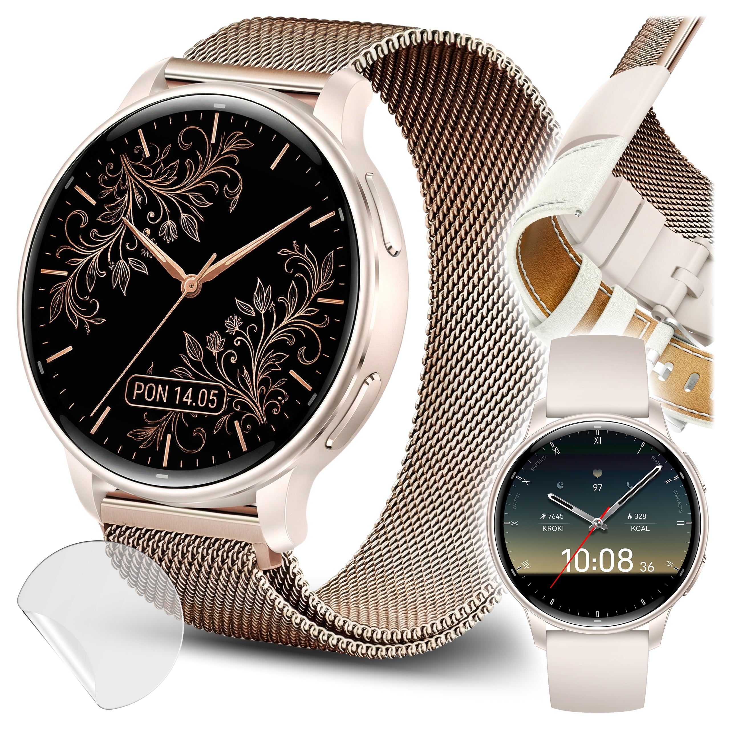 Smartwatch Women's Watch GPS AMOLED Conversation Waterproof Pressure Menu PL