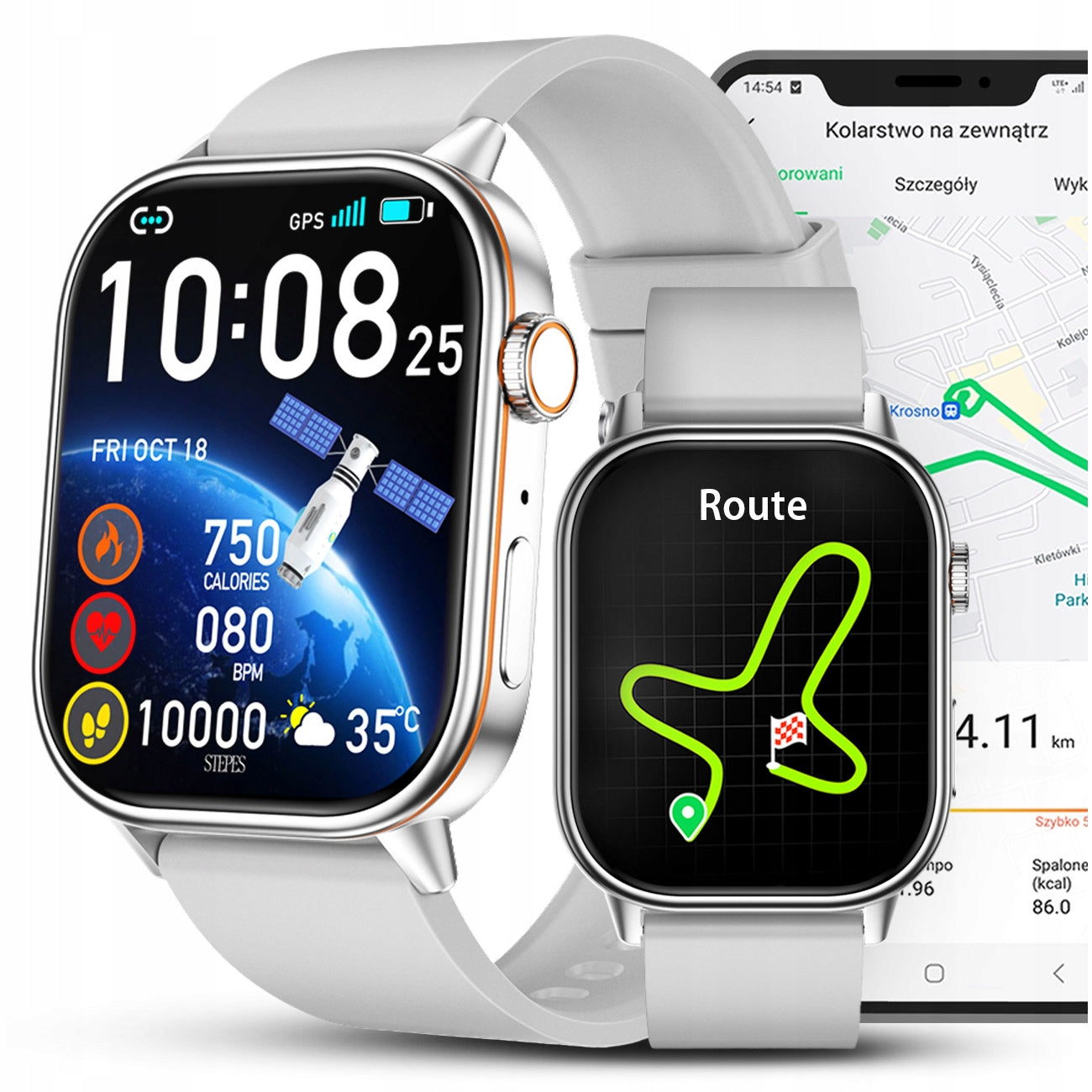 Smartwatch Women's Watch - GPS Sport Waterproof Talk SMS - Menu PL