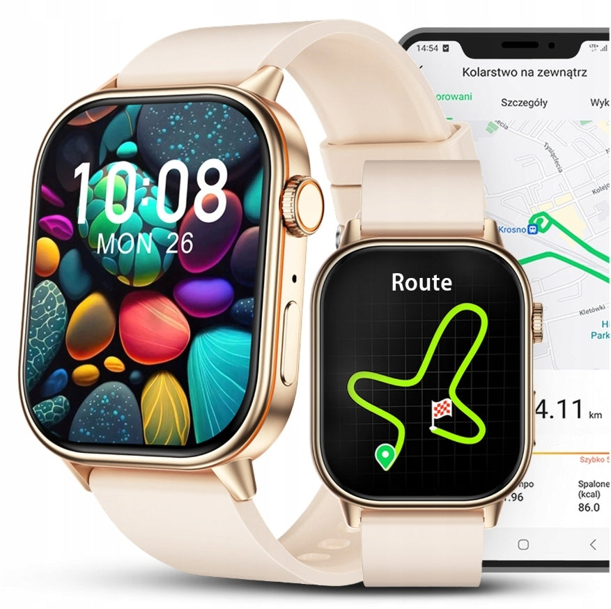 Smartwatch Women's Watch GPS Waterproof Conversation Sports Heart Rate Menu Polish