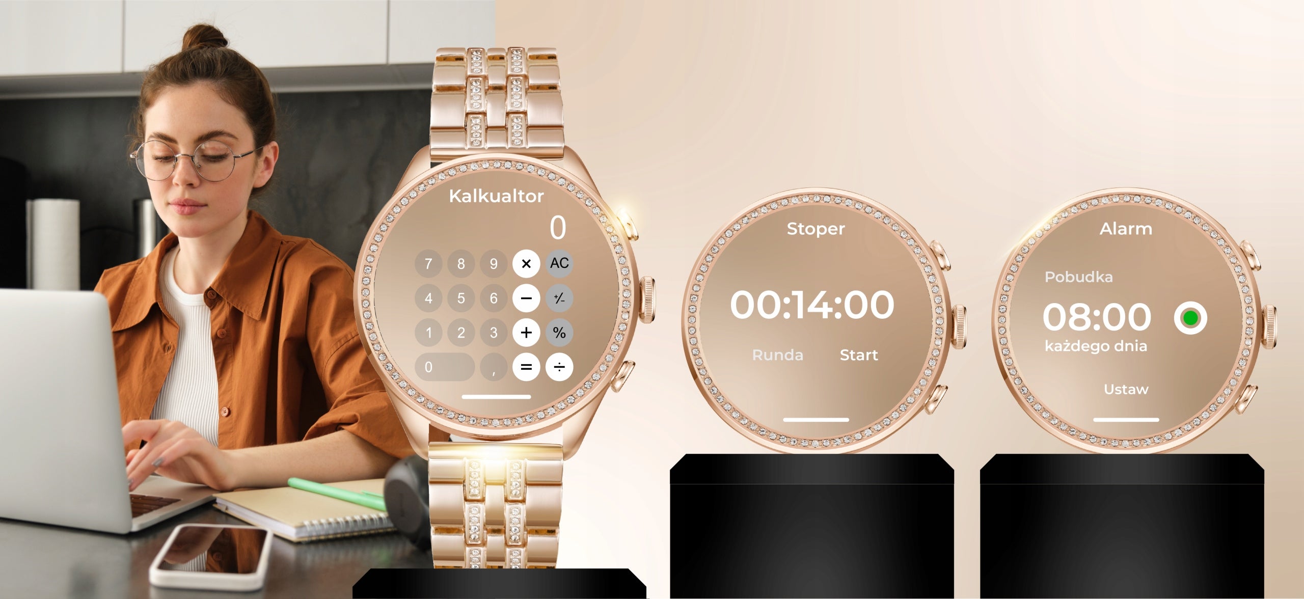 Smartwatch Women's Watch Talking Notifications Sport Gold For Women Packaging status original