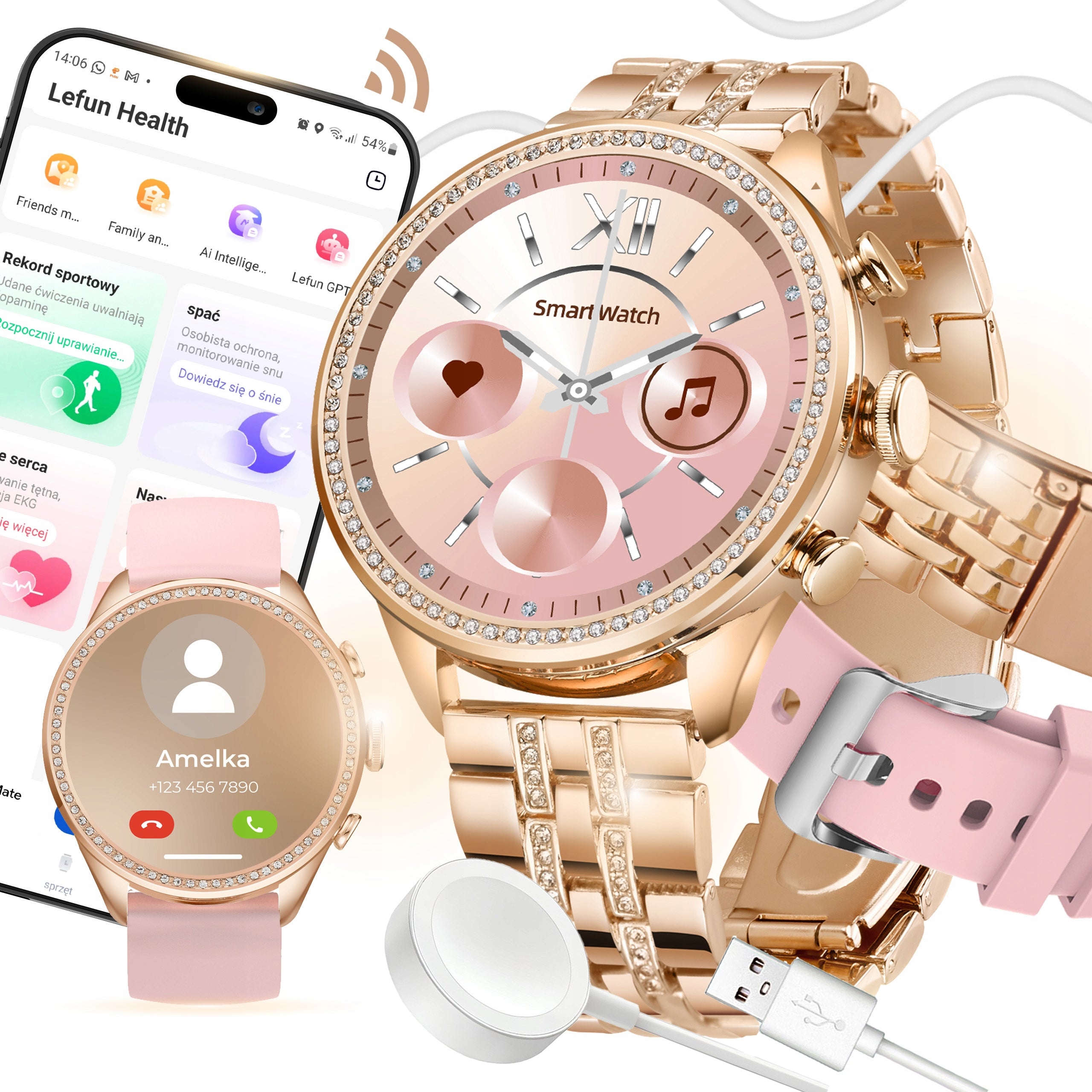 Smartwatch Women's Watch Talking Notifications Sport Gold For Women