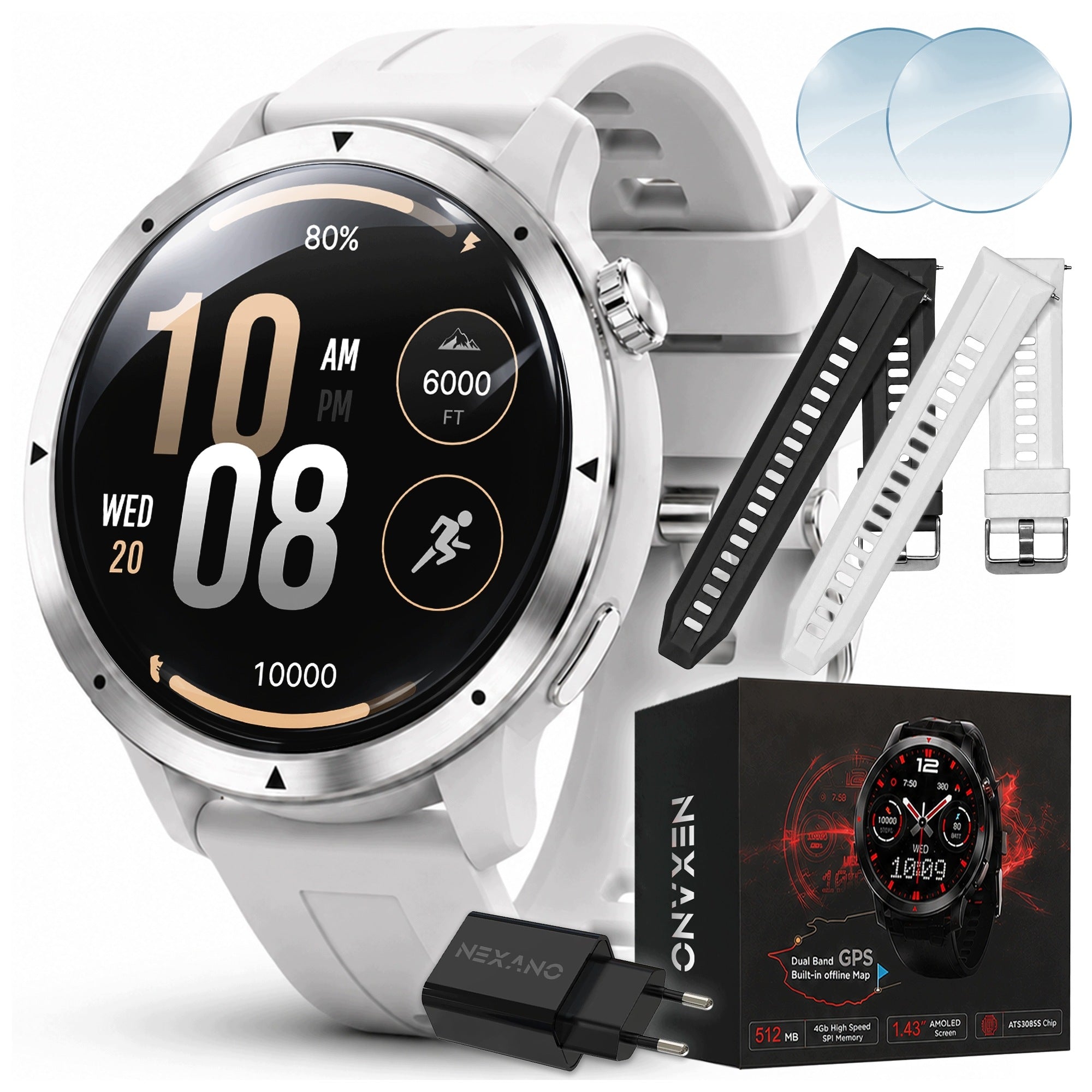 Smartwatch Women's Waterproof AMOLED Dual GPS Watch 5ATM Routes GPX MenuPL