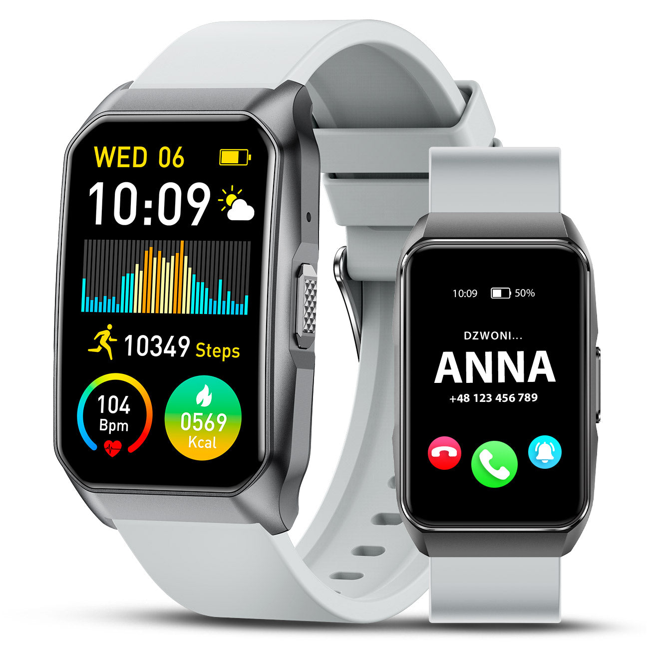 Smartwatch Wristband Watch - Calls Notifications Health Sport Smartband