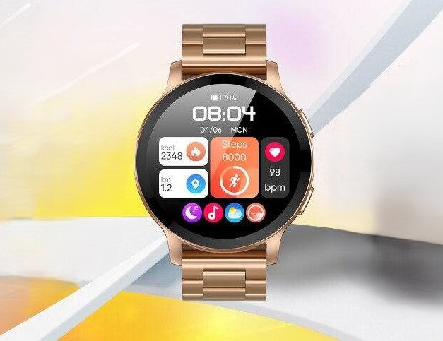 Smartwatch XINJI Cobee C3 Steel Strap 280 mAh 360x360px 1.43 Cali Gold Batteries included yes